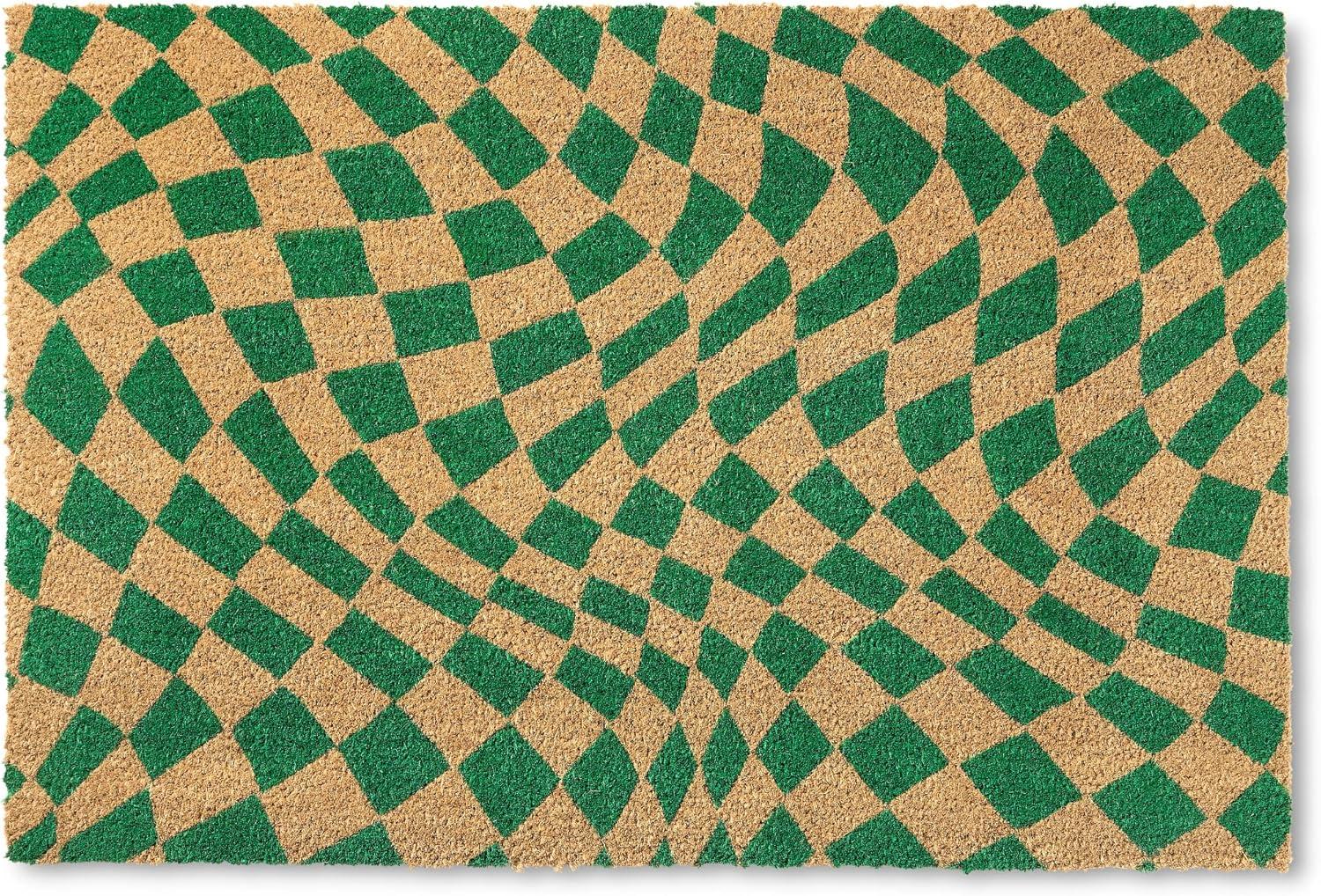 TOWN & COUNTRY LIVING Emmett Groovy Checkerboard Non-Slip Indoor Outdoor Door Mat