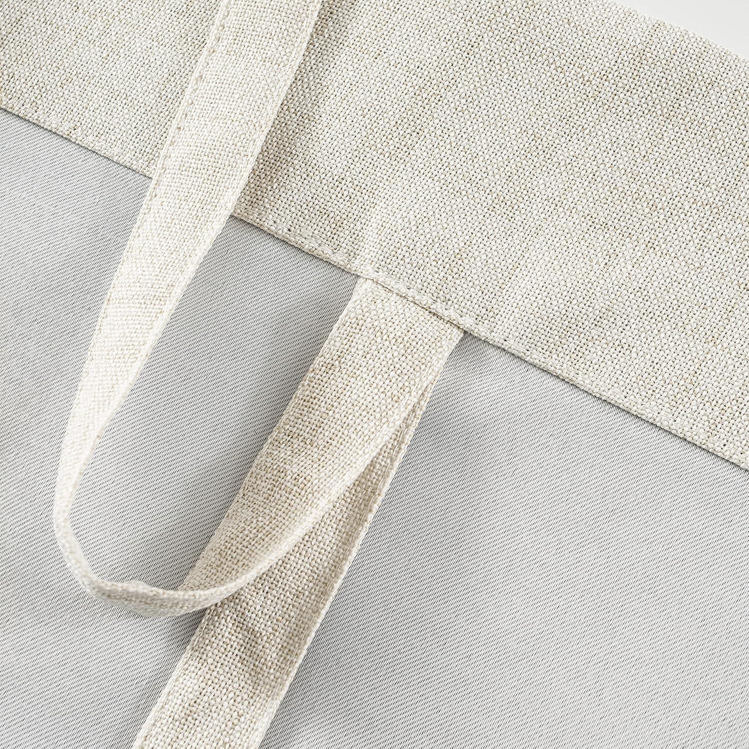 DriftAway  Blackout Linen Textured Solid Basic Room Darkening Thermal Insulated Tie Up 31"x47" - Light Linen