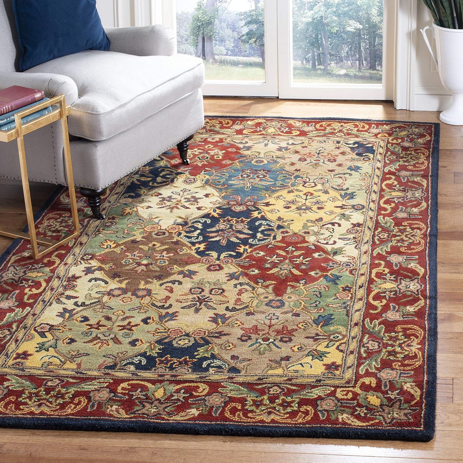 Heritage HG911 Hand Tufted Area Rug - Multi/Burgundy - 4'x4' - Safavieh.