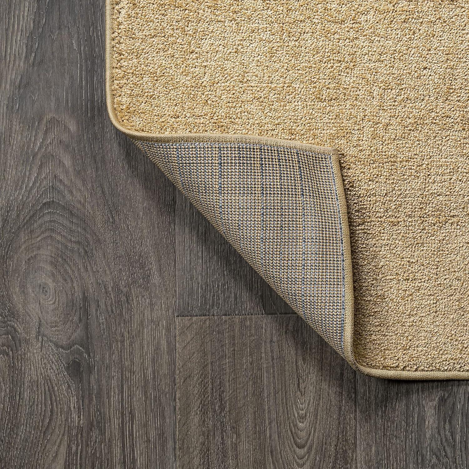4'x6' Haze Solid Low-Pile Area Rug, Mustard - JONATHAN Y