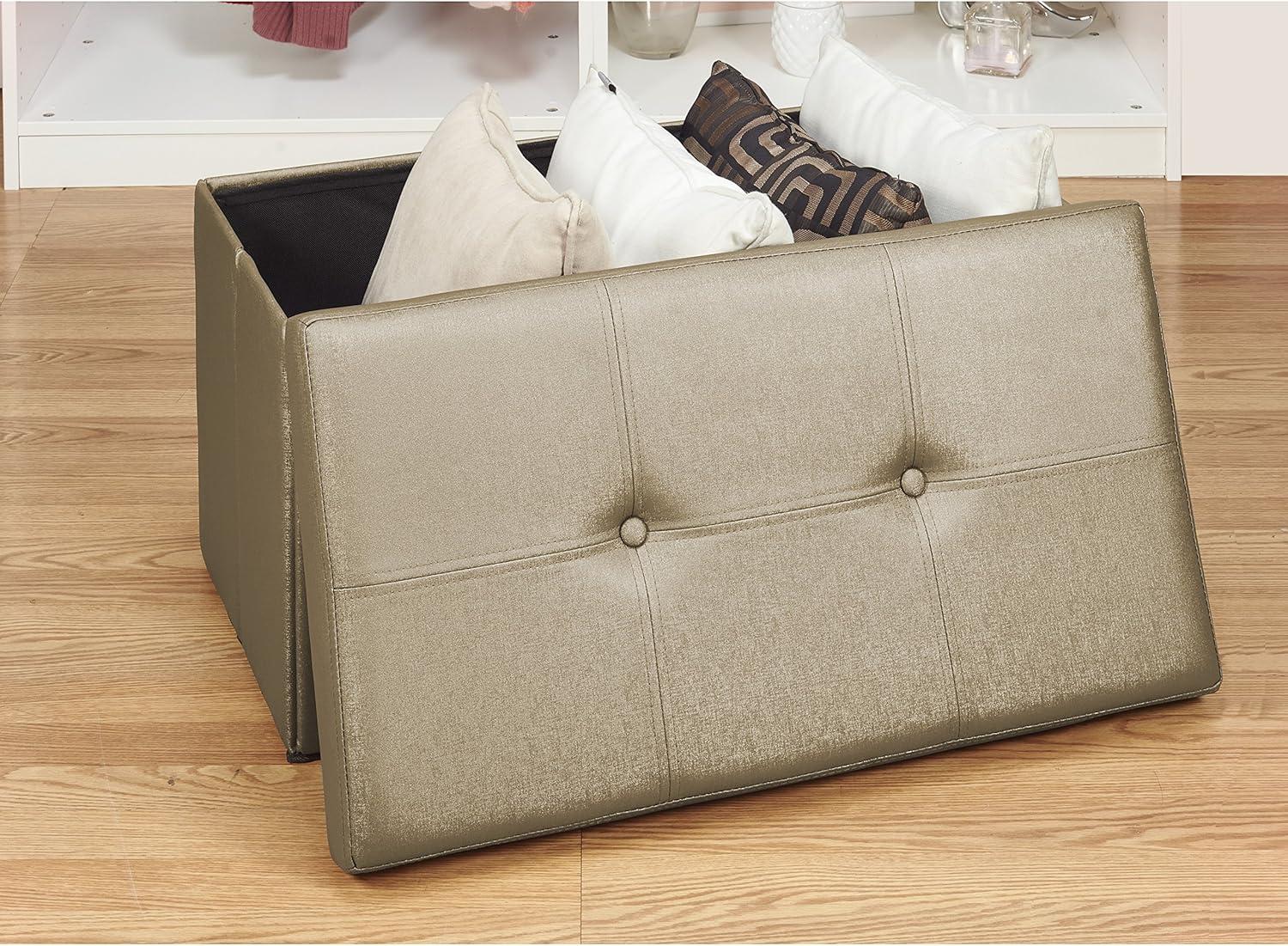 Simplify Luxora Faux Leather Ottoman