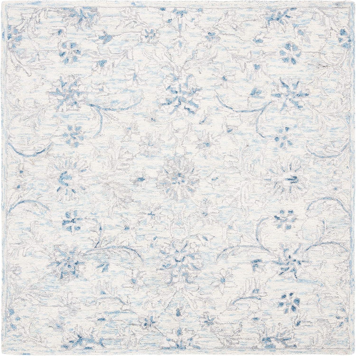 Micro-Loop MLP506 Hand Tufted Area Rug - Light Blue/Ivory - 5'x5' - Safavieh.