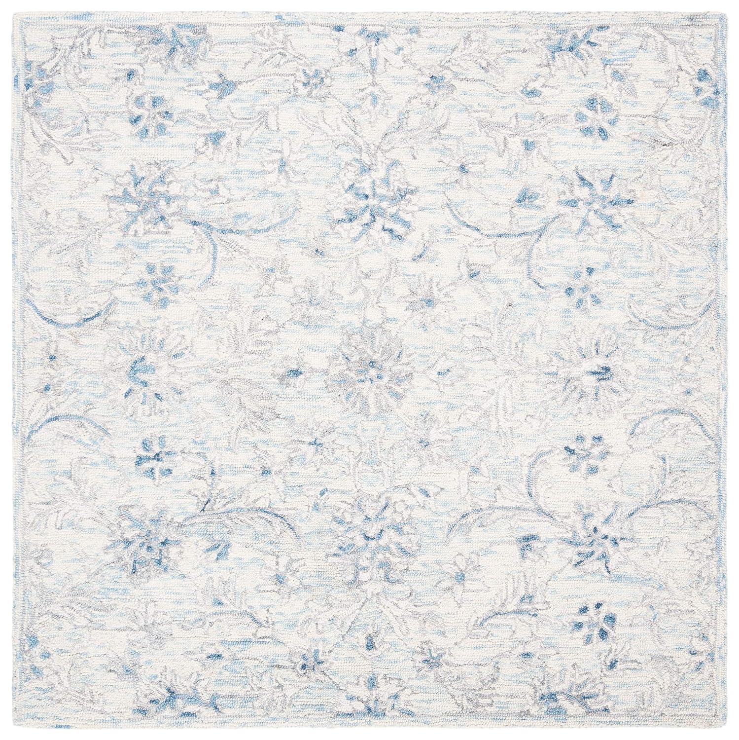 Micro-Loop MLP506 Hand Tufted Area Rug - Light Blue/Ivory - 5'x5' - Safavieh.