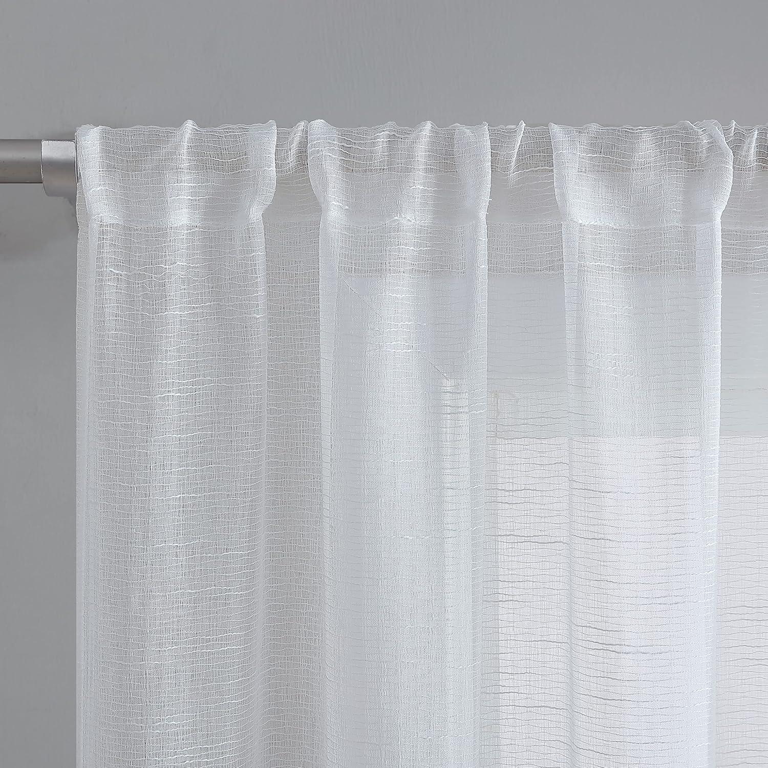 Solid Sheer Rod Pocket Curtain Panels (Set of 4)