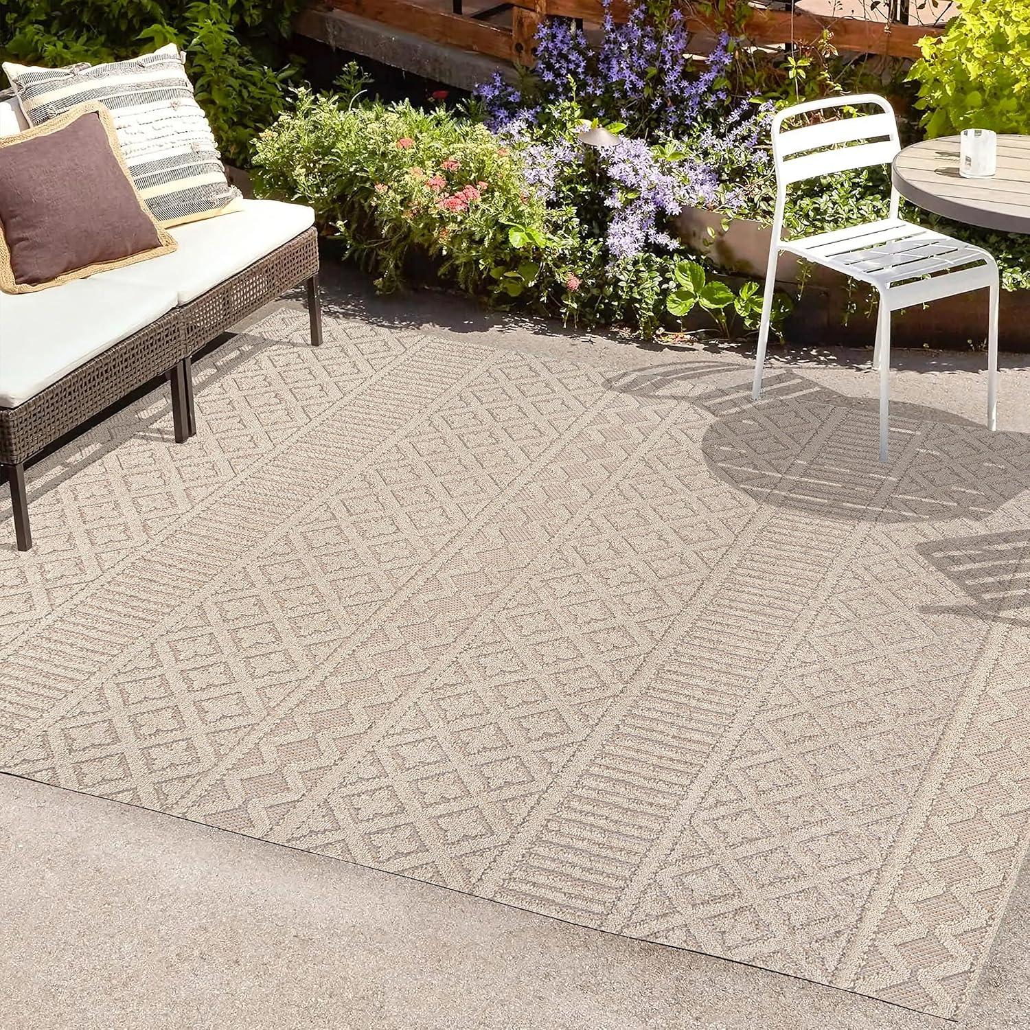 JONATHAN Y Ormond High-Low Modern Trellis Geometric Moroccan Indoor/Outdoor Area Rug