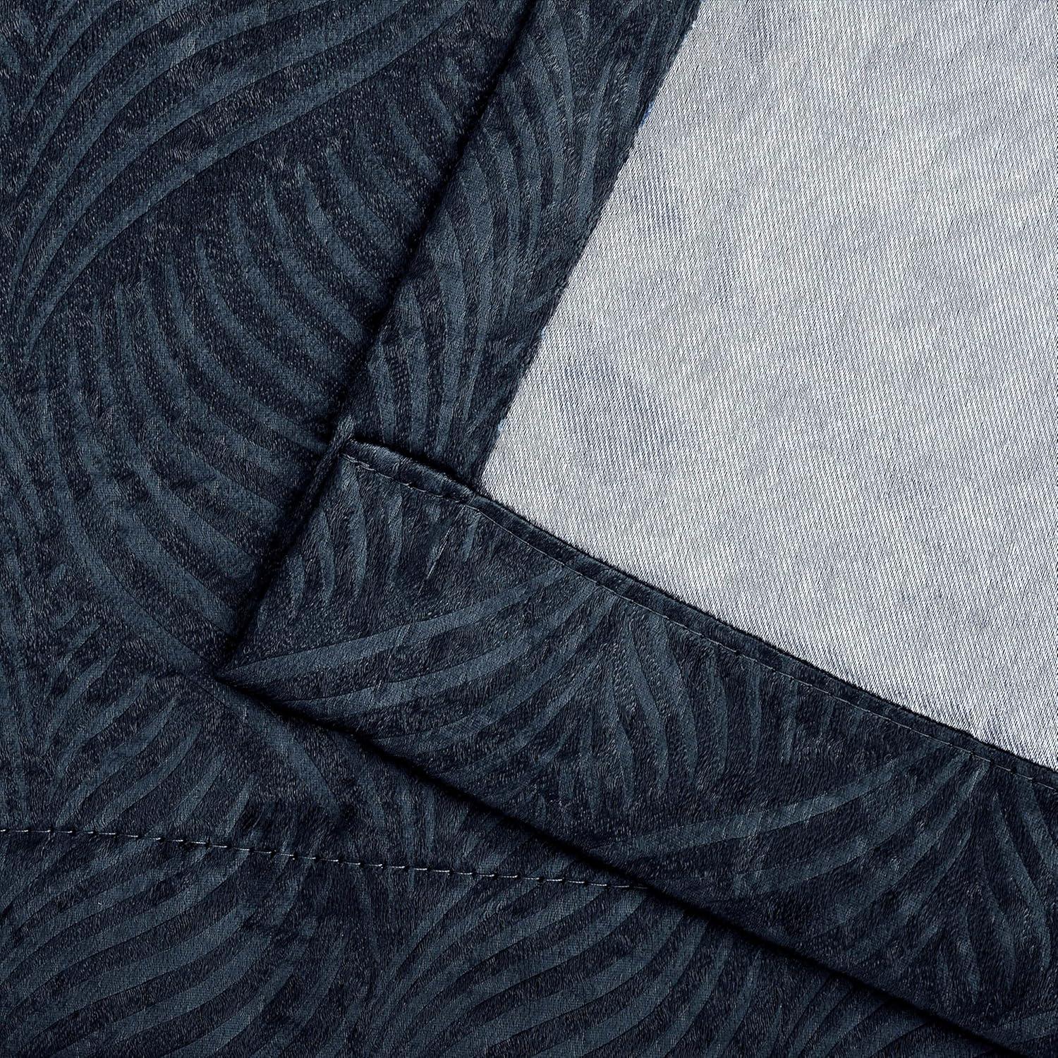 Superior Waverly Blackout Curtains, Rod Pocket, Set of 2, 26" x 63", Navy Blue
