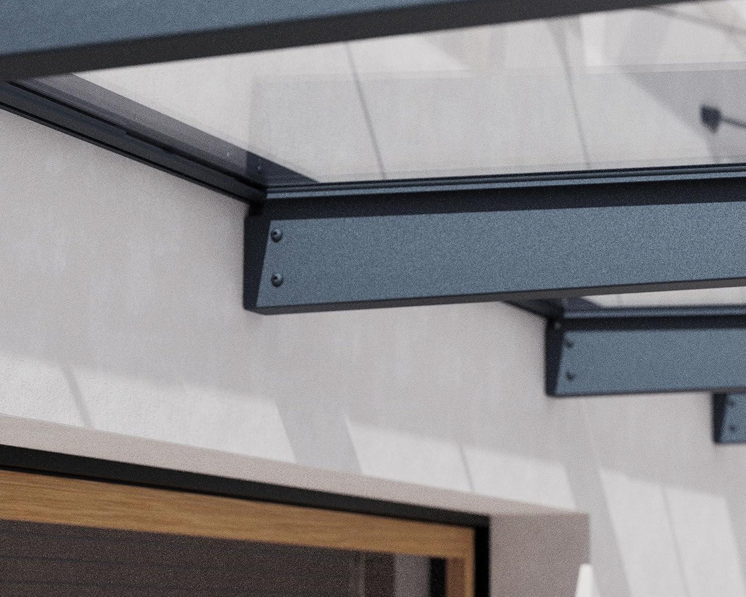 Palram - Canopia Sophia 4' 7" D Acrylic Clear/Gray Stationary Slope Door and Window Awning