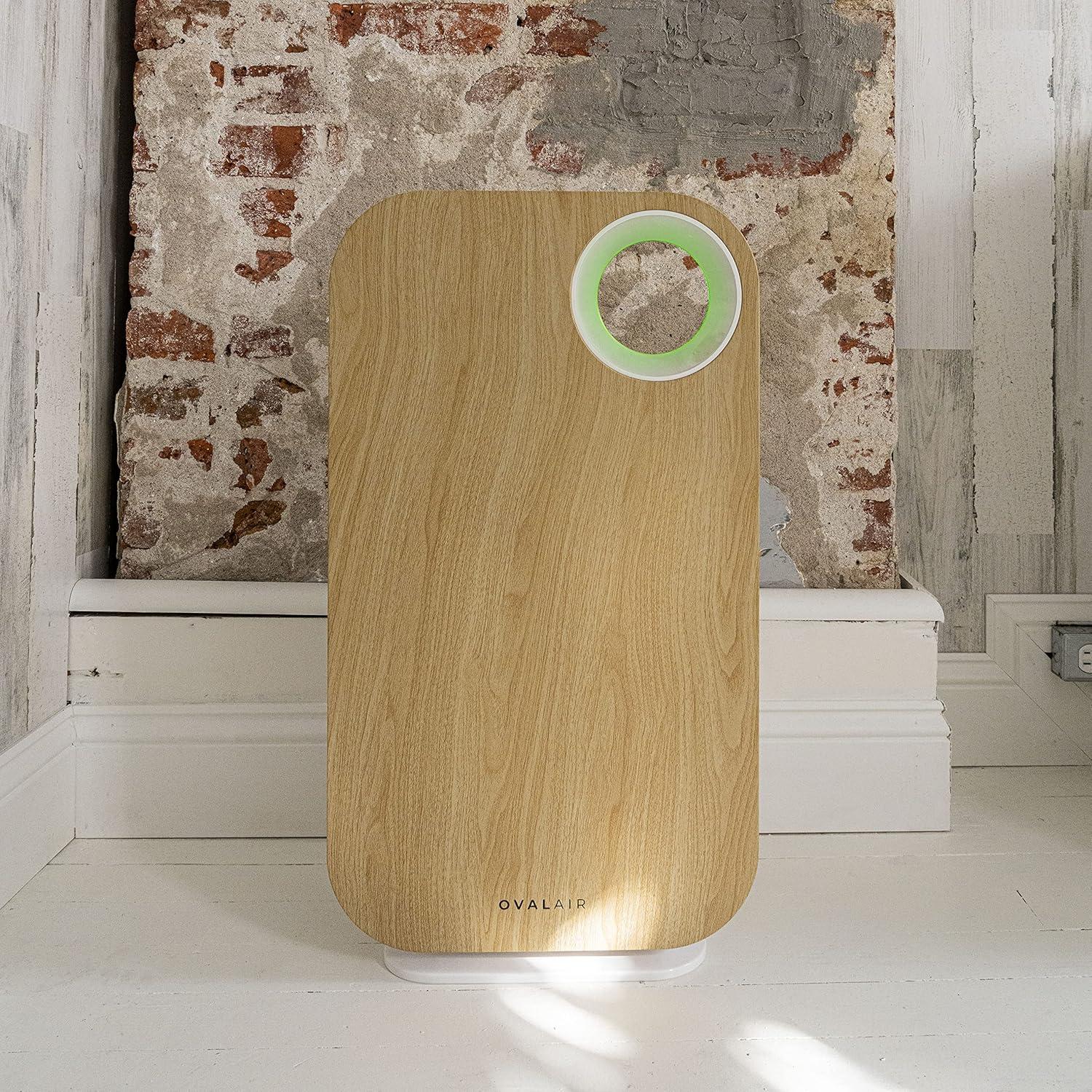 OVAL AIR OVAL AIR 3-Stage H13 True HEPA 5-in-1 Air Purifier reduces Allergies, Asthma, Pets, Odor, Smoke