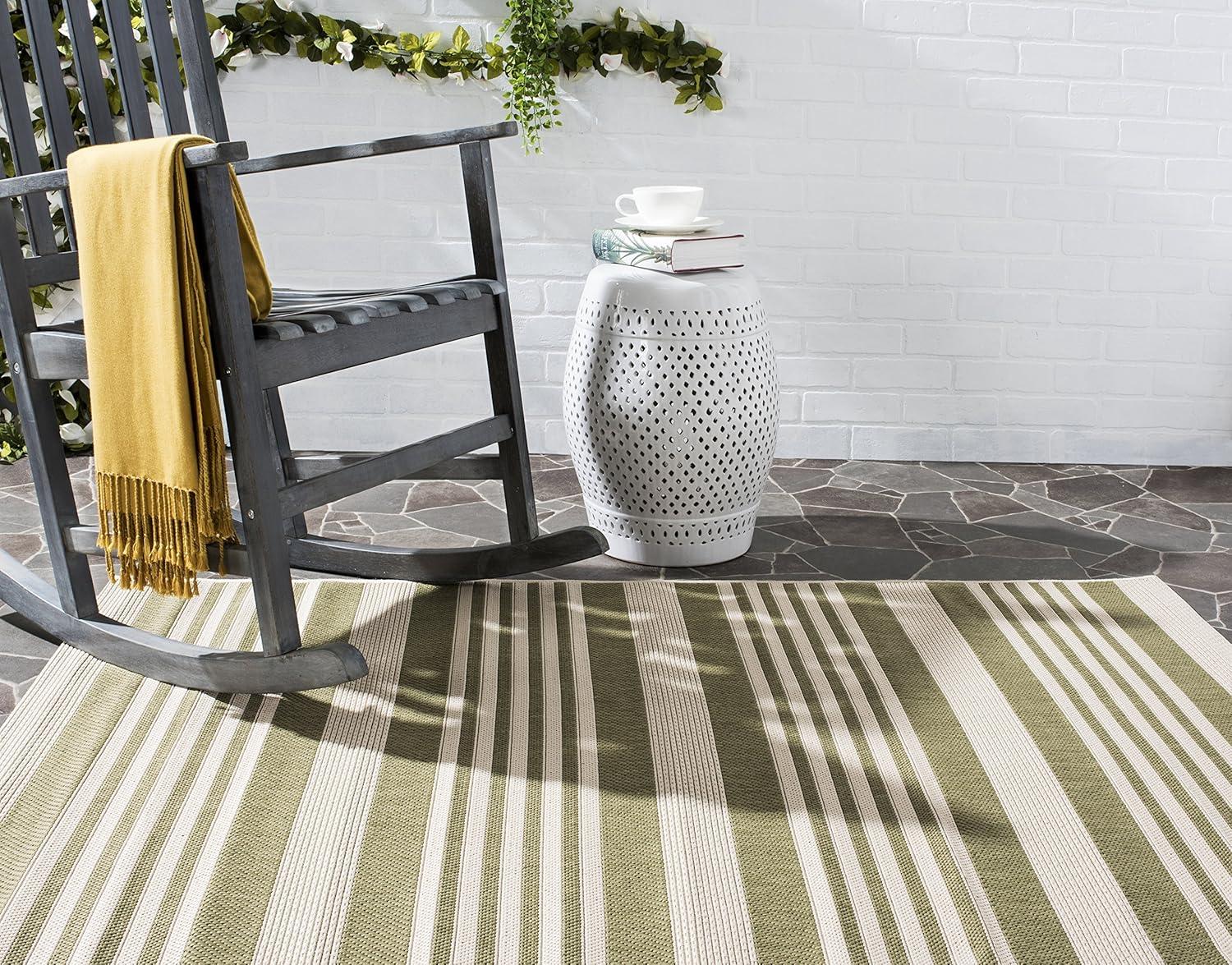 Courtyard CY6062 Power Loomed Indoor/Outdoor Accent Rug - Green/Beige - 2'x3'7" - Safavieh.