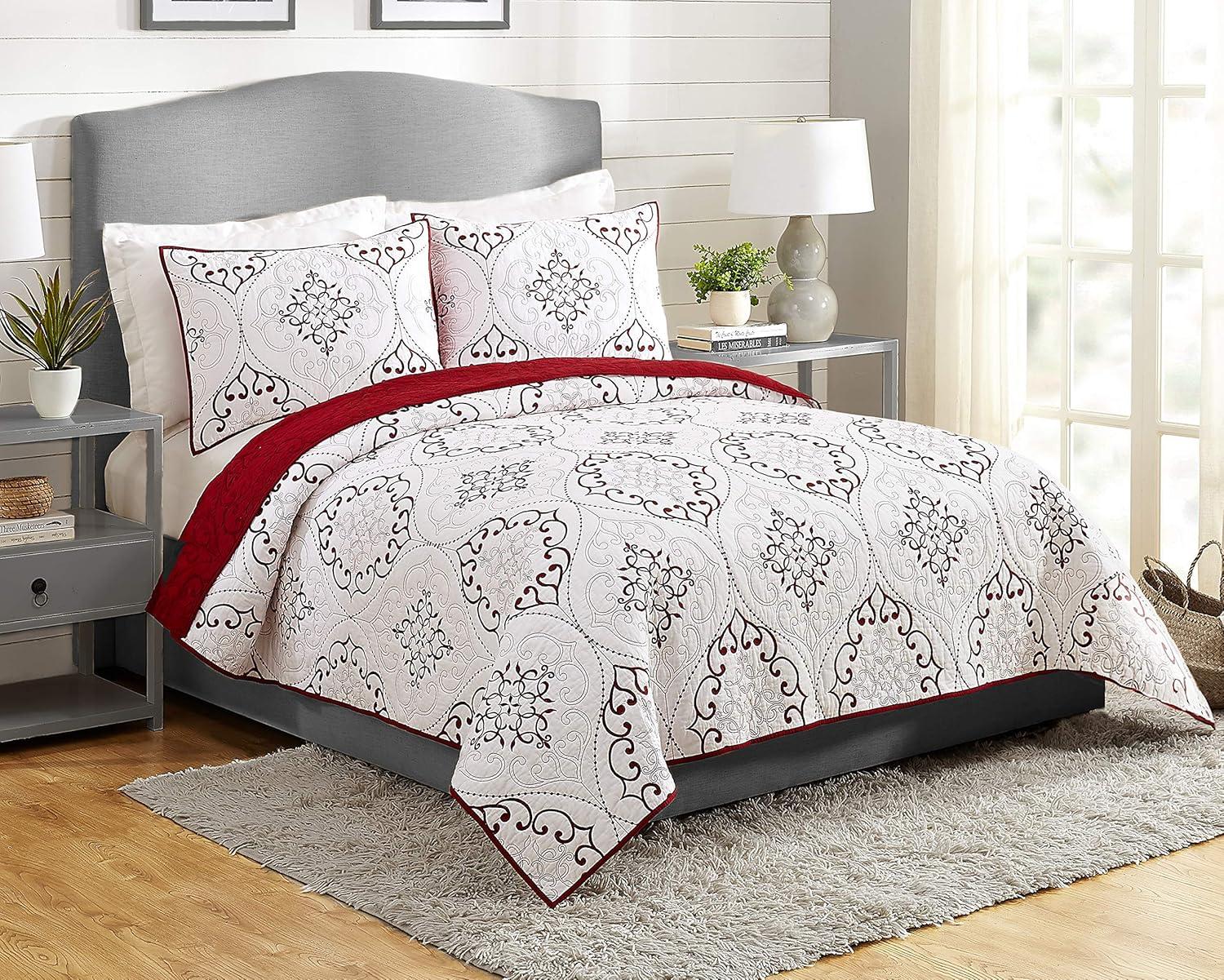 Modern Heirloom Chambers 3-Piece Embroidered Quilt Set