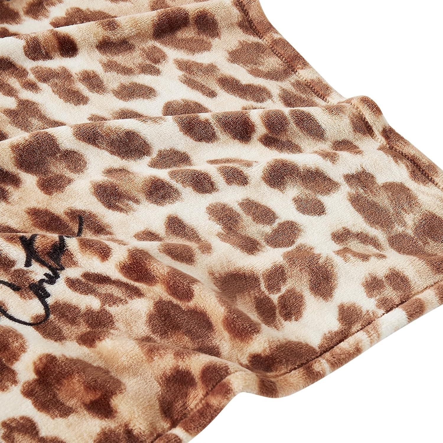 Regent Leopard Brown Plush 50" x 70" Throw Blanket