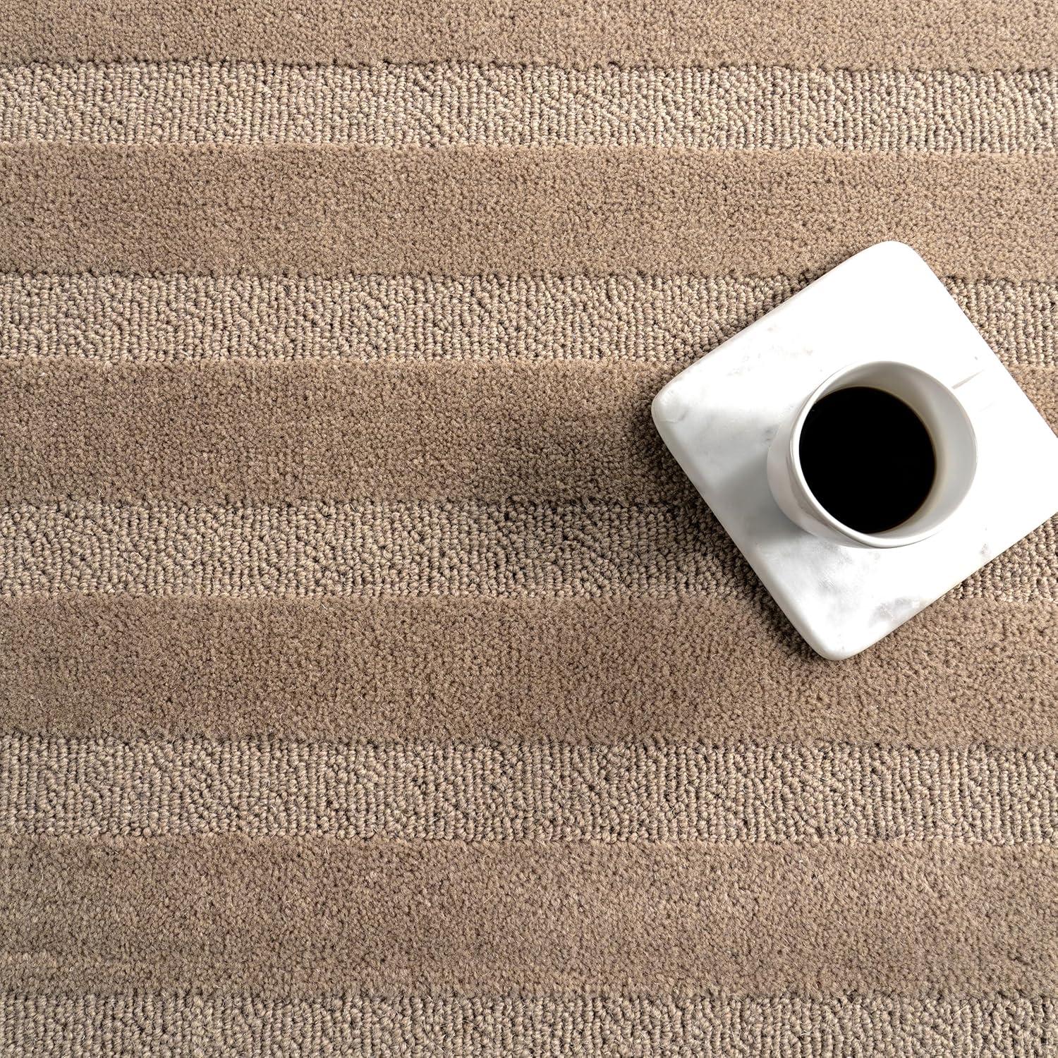 Ebern Designs Vestry Striped Wool Area Rug