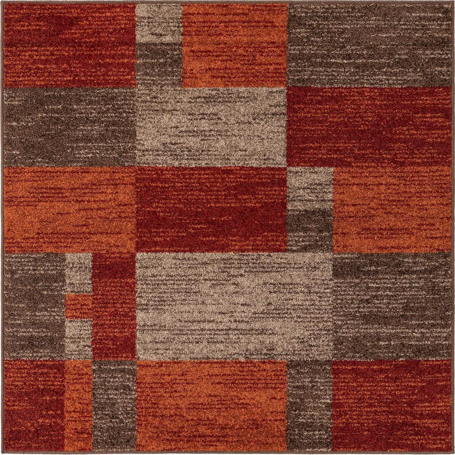 Unique Loom Autumn Collection Area Rug - Providence (5' Square Multi/Beige)