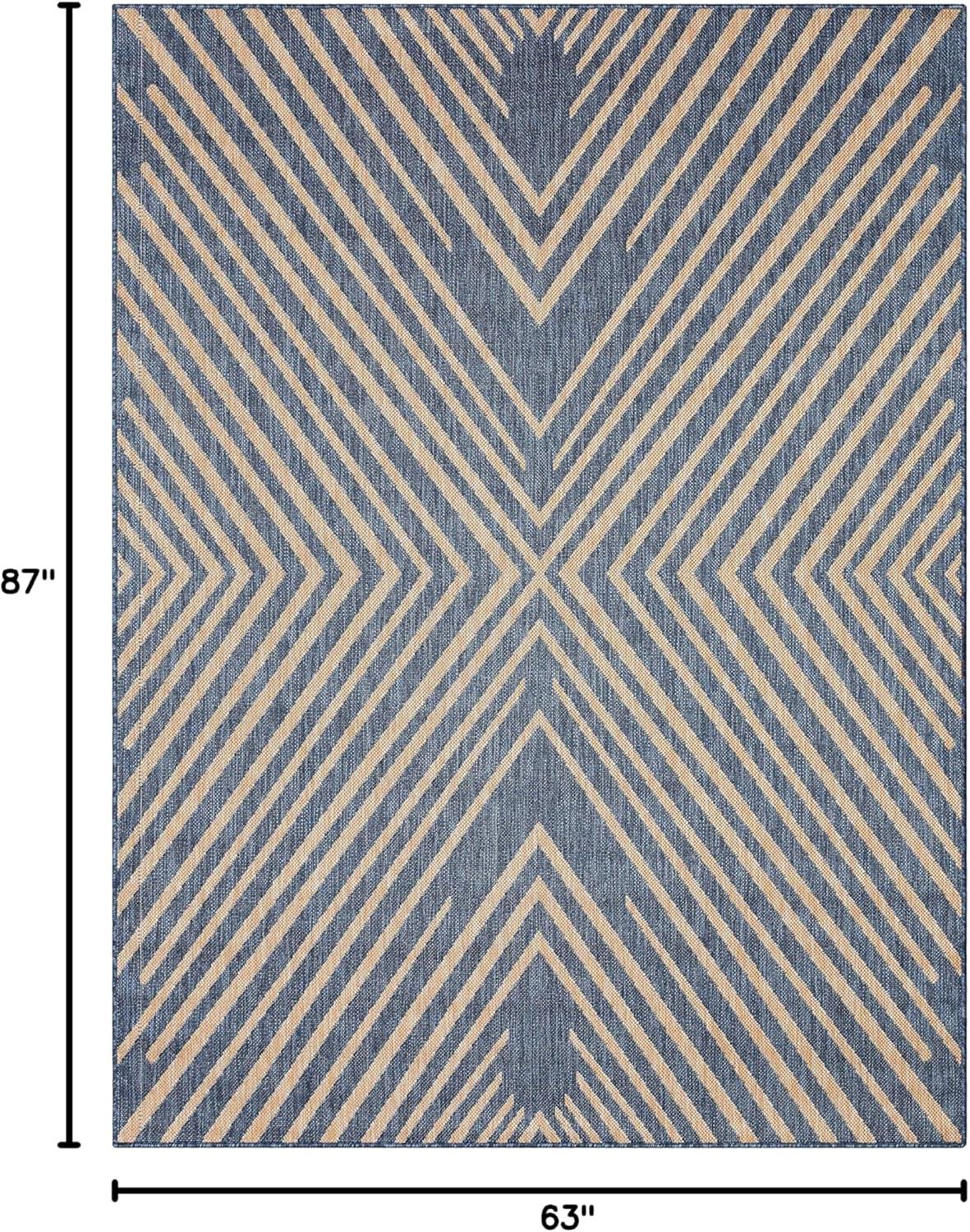 Well Woven Kesia Modern Stripes Indoor/Outdoor Gray Flat-Weave Rug