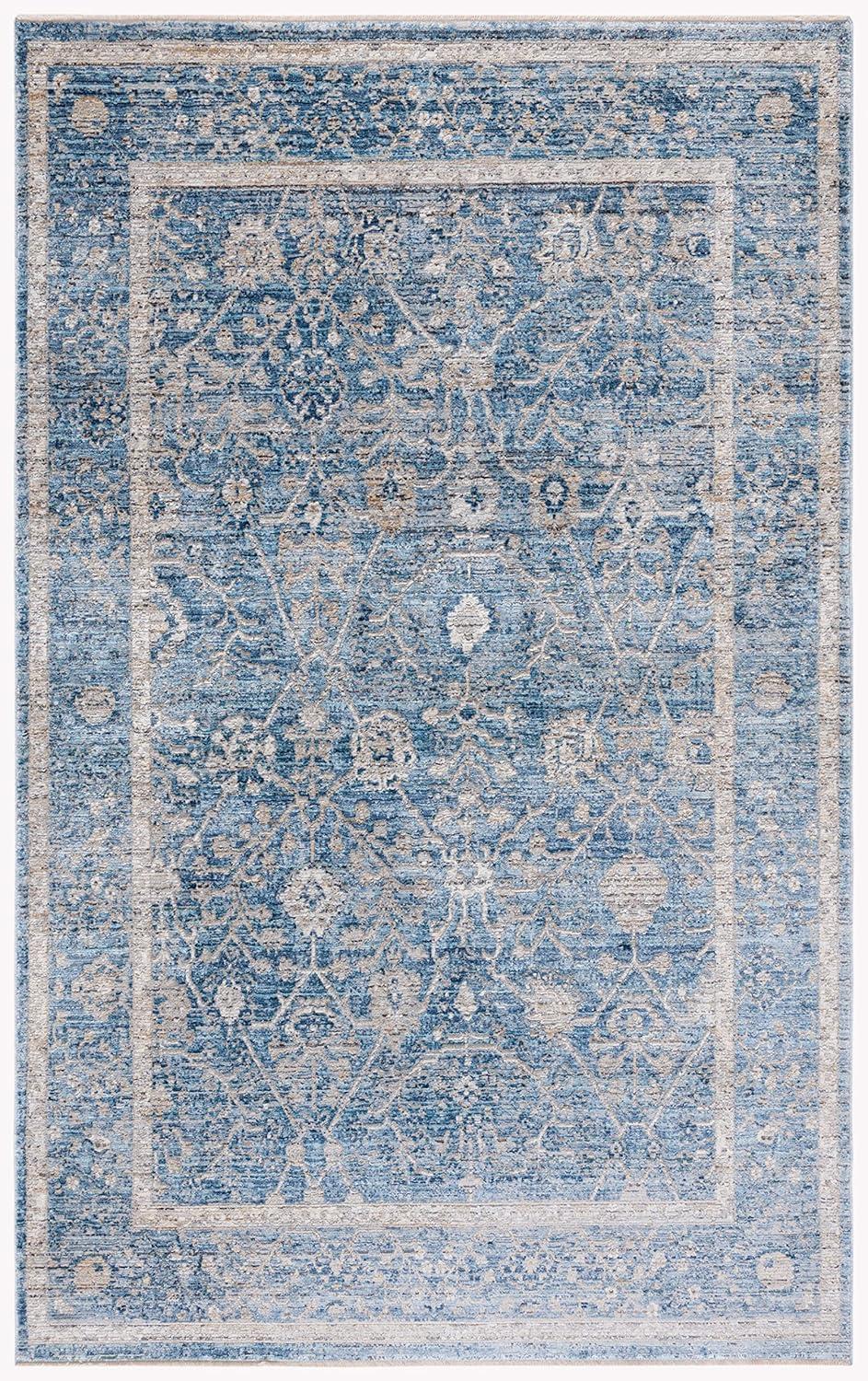Dream DRM402 Power Loomed Accent Rug - Grey/Turquoise - 2'6"x4' - Safavieh.