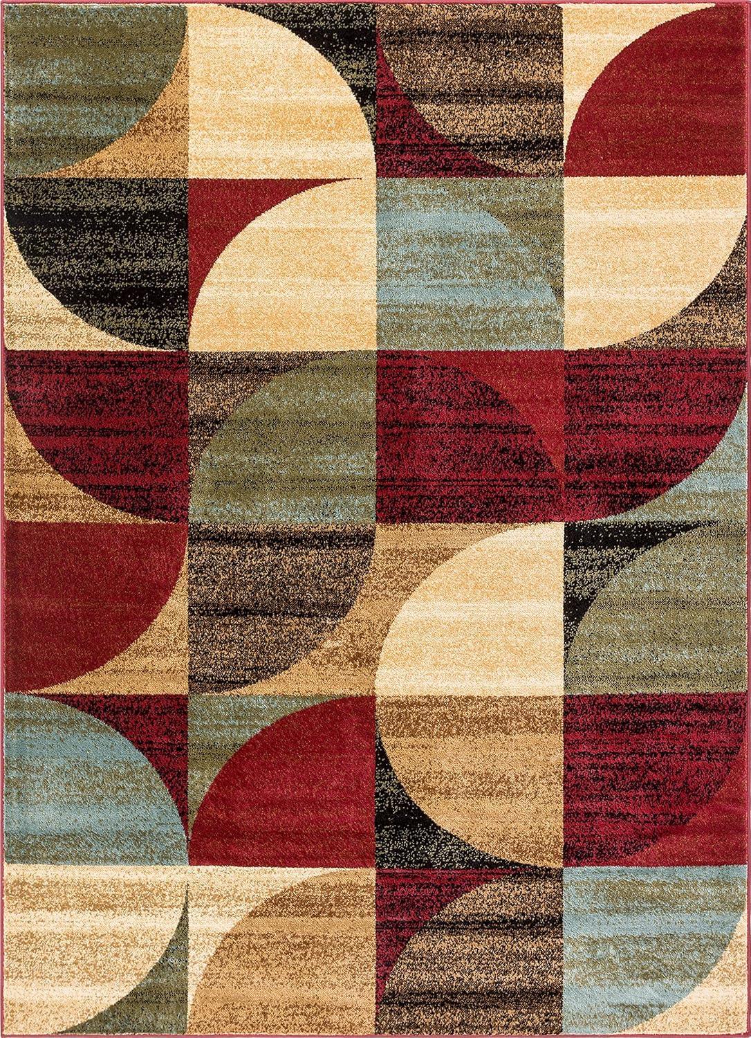 Well Woven Barclay Geometric Rustic Area Rugs, Red