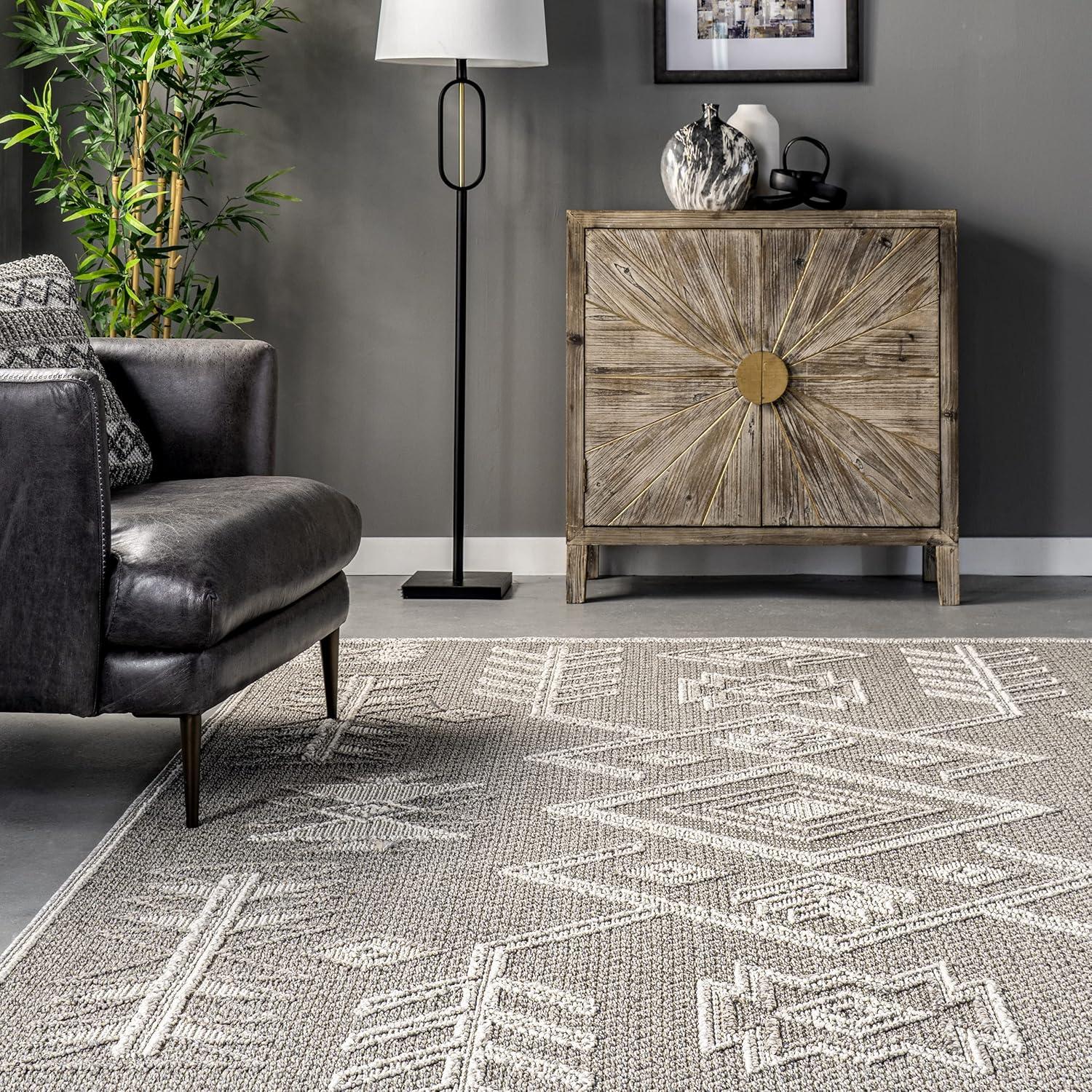 Nuloom Theresa Textured Southwestern Indoor Area Rug - Grey 5x7