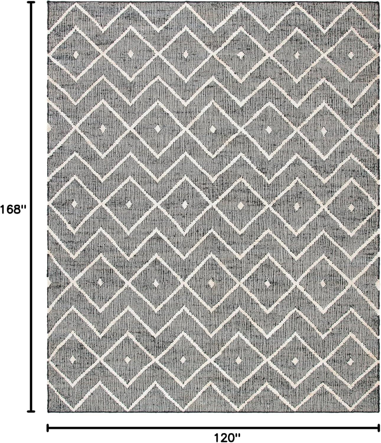 Handmade Gray Wool-Cotton Blend Kilim Rug 10' x 14'