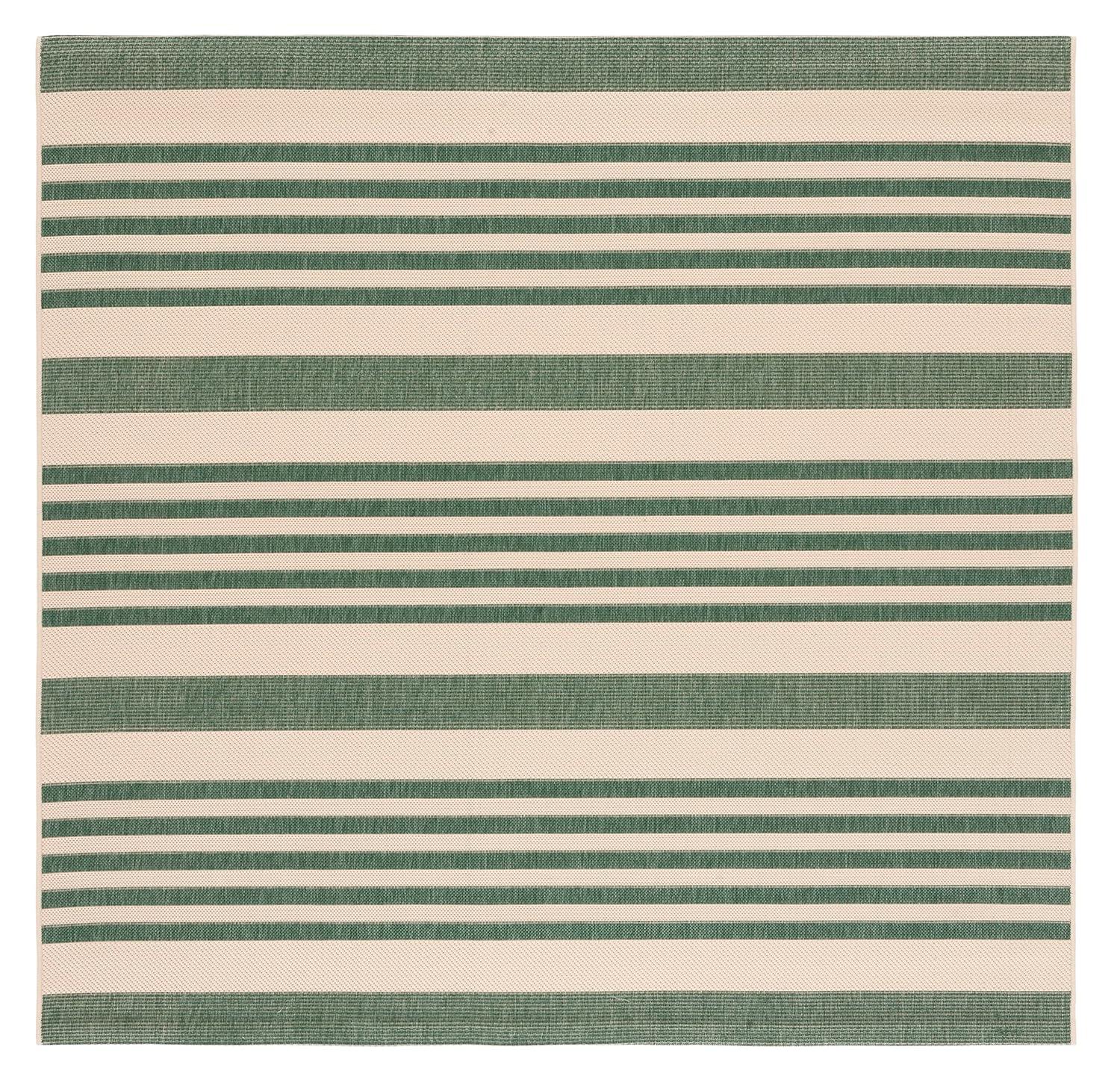 Courtyard CY6062 Power Loomed Indoor/Outdoor Area Rug - Beige/Dark Green - 4'x4' - Safavieh.