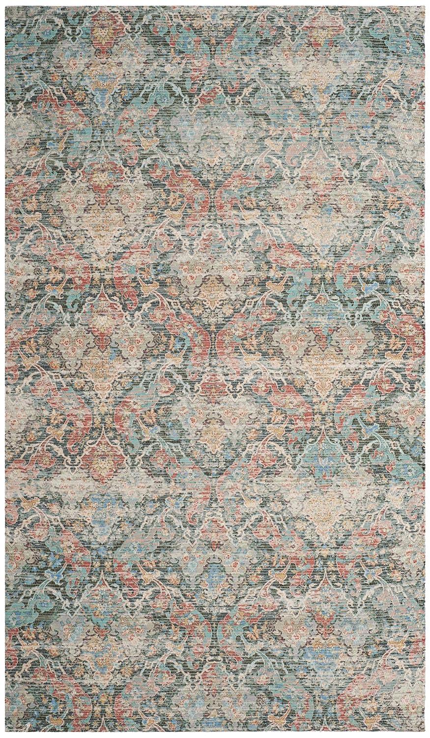Saffron SFN570 Hand Loomed Area Rug - Coral/Aqua - 5'x8' - Safavieh.