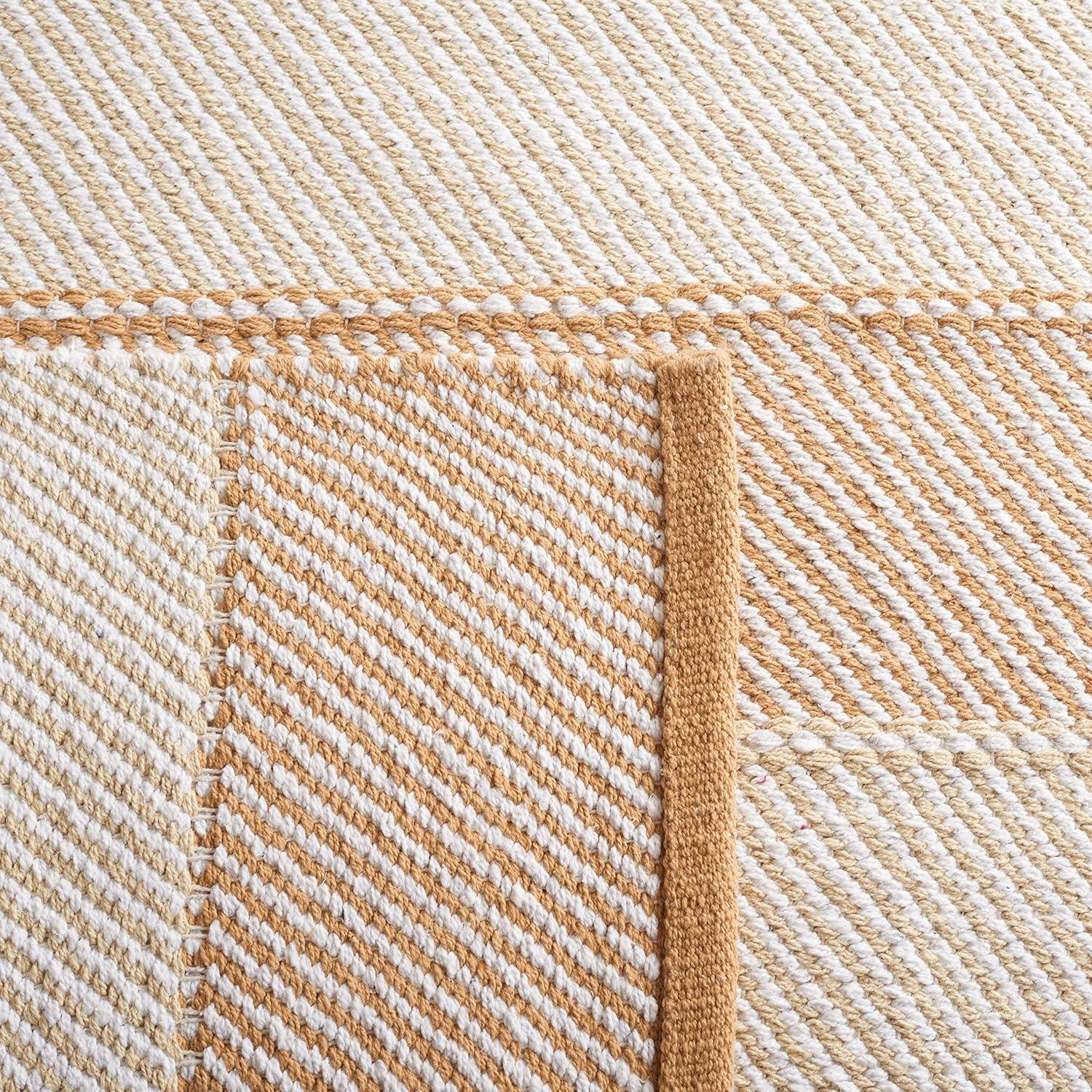 Striped Kilim STK803 Hand Woven Area Rug - Beige/Gold - 4'x6' - Safavieh.
