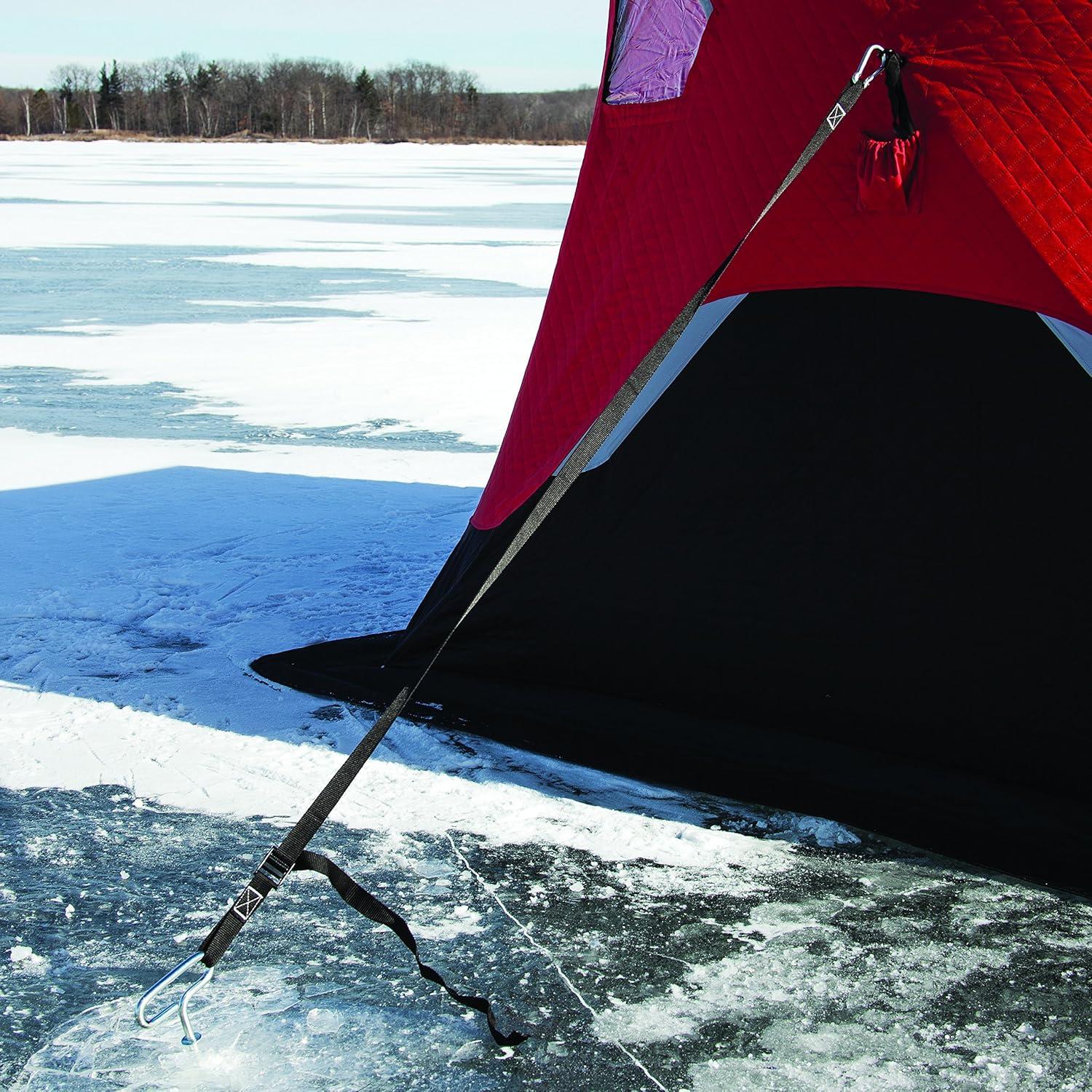 FatFish 949iG Red and Gray 4-Person Insulated Pop-Up Ice Shelter