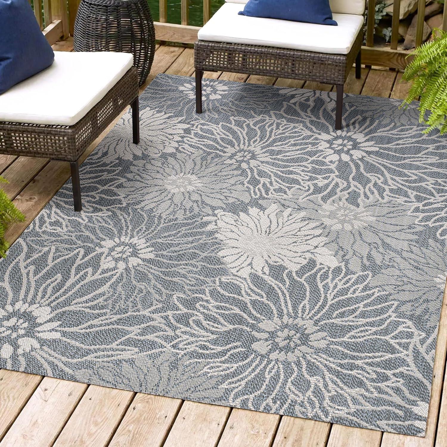 Bahamas Modern All-Over Floral Indoor/Outdoor Area Rug - JONATHAN Y