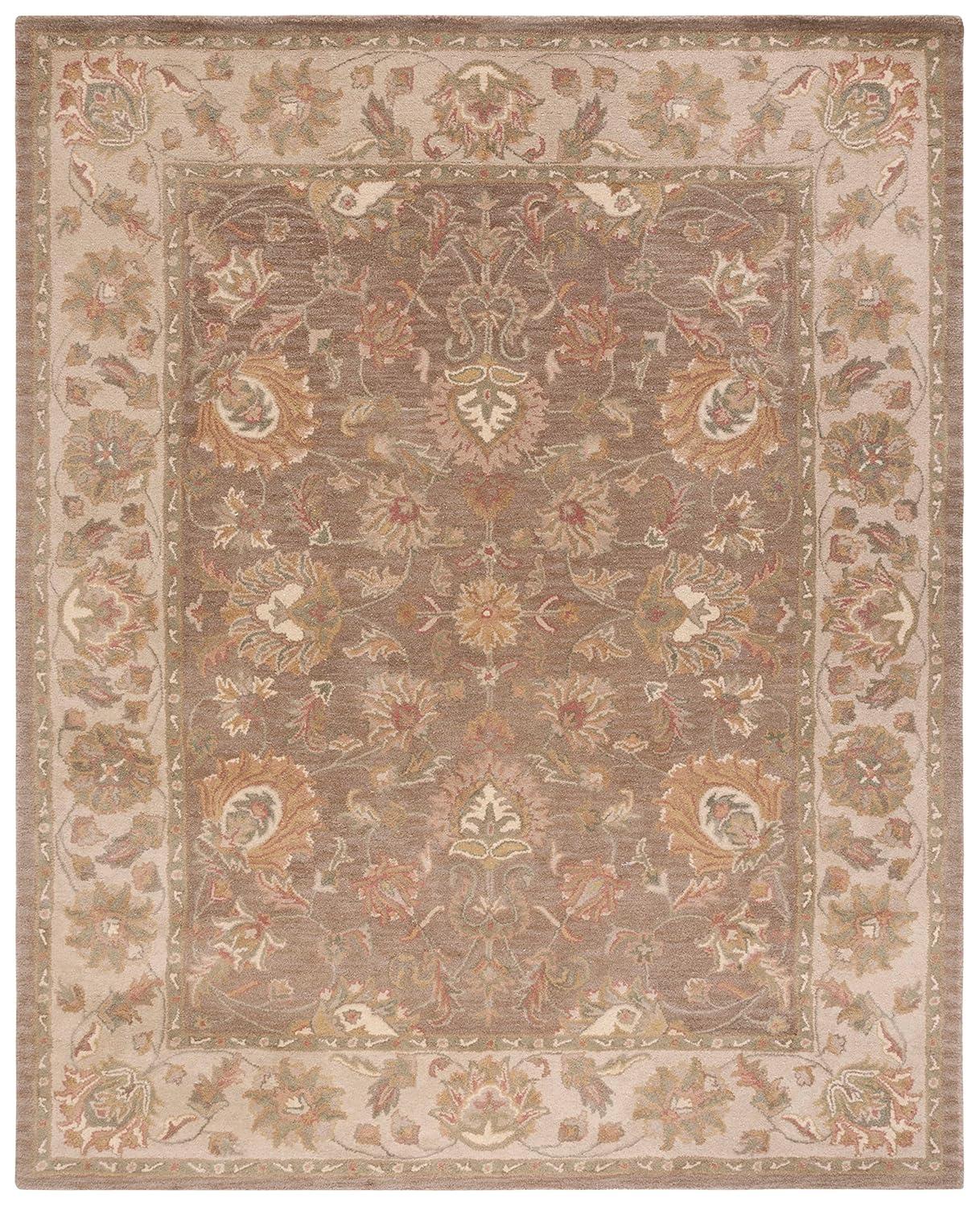 SAFAVIEH Heritage Collection 6' x 9' Brown / Ivory HG343K Handmade Traditional Oriental Premium Wool Area Rug