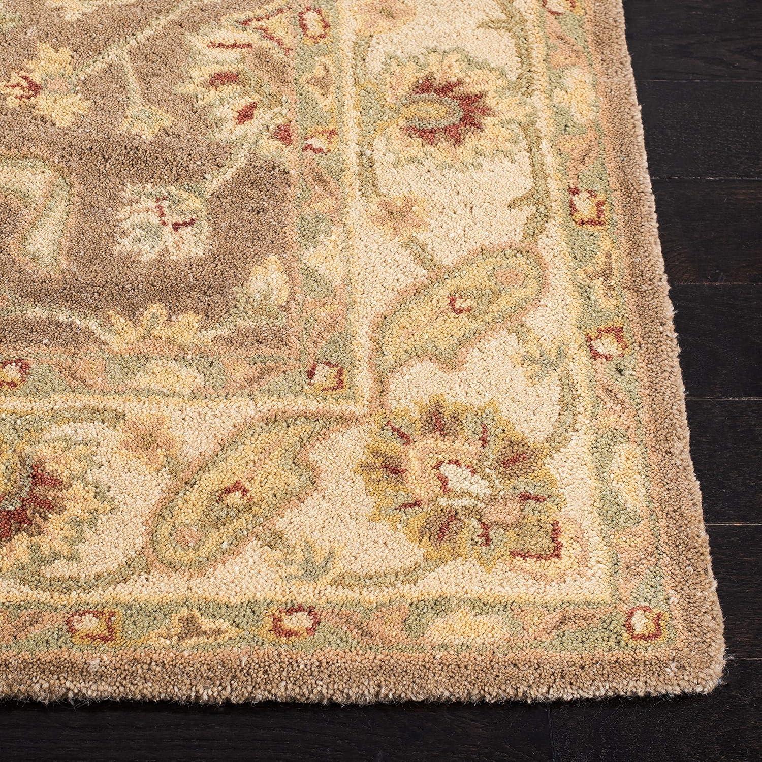 SAFAVIEH Antiquity Beaufort Traditional Floral Wool Area Rug, Brown/Gold, 7'6" x 9'6"