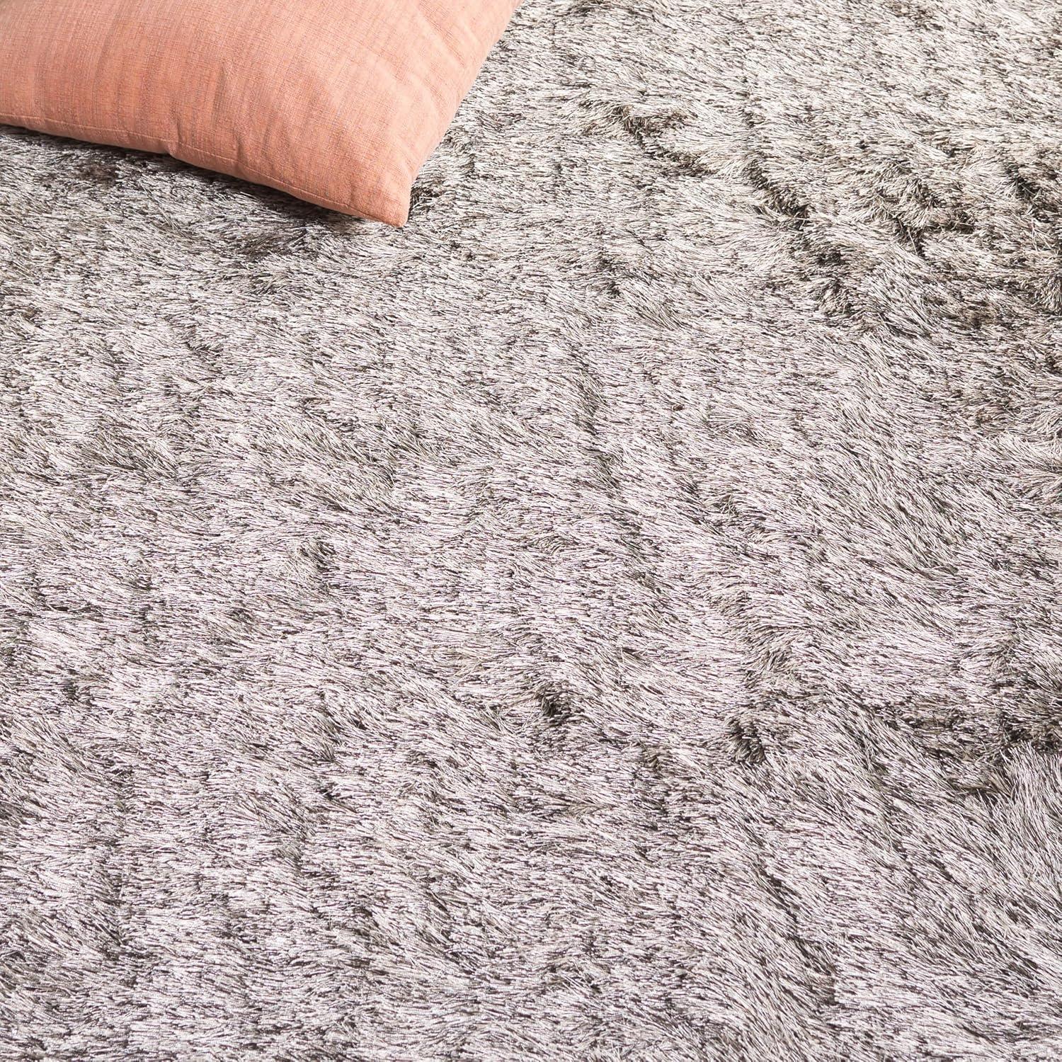 SAFAVIEH Paris Darwin Plush Polyester Shag Area Rug, Sable, 10' x 14'
