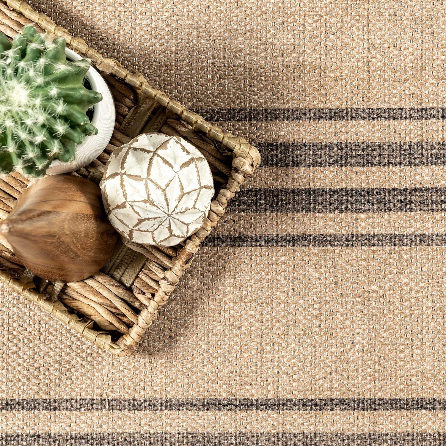 Bungalow Rose Hassell Lavina Striped Easy 100% recycled polyester Machine Washable Area Rug