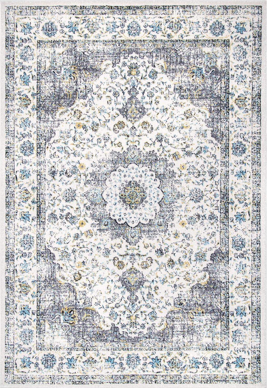 Verona Easy-Care Synthetic Gray Square Area Rug 8'x8'