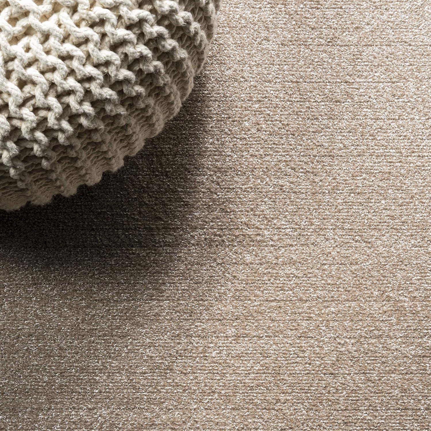 5'x5' Haze Solid Low-Pile, Beige - JONATHAN Y
