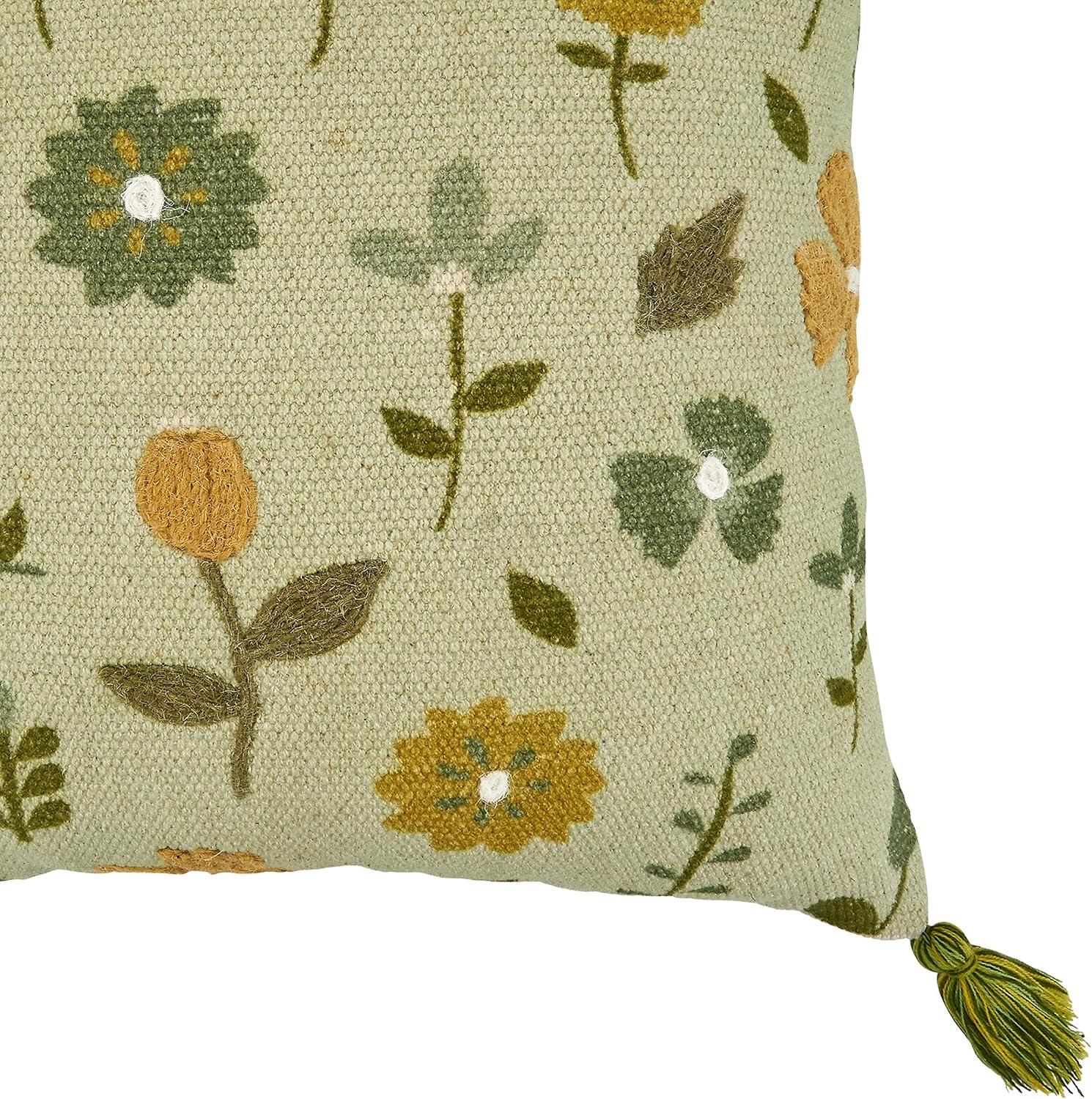 Saro Lifestyle Saro Lifestyle Floral Design Embroidered Pillow Cover