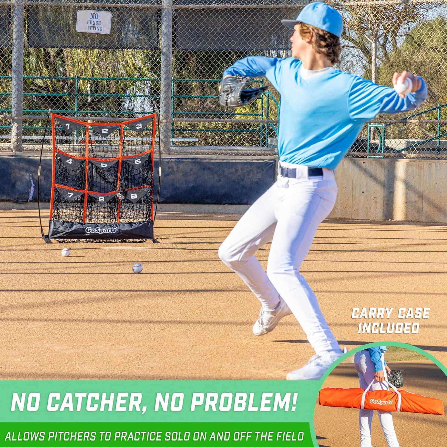 GoSports 9 Pocket Baseball and Softball Pitching Strike Zone Target Net