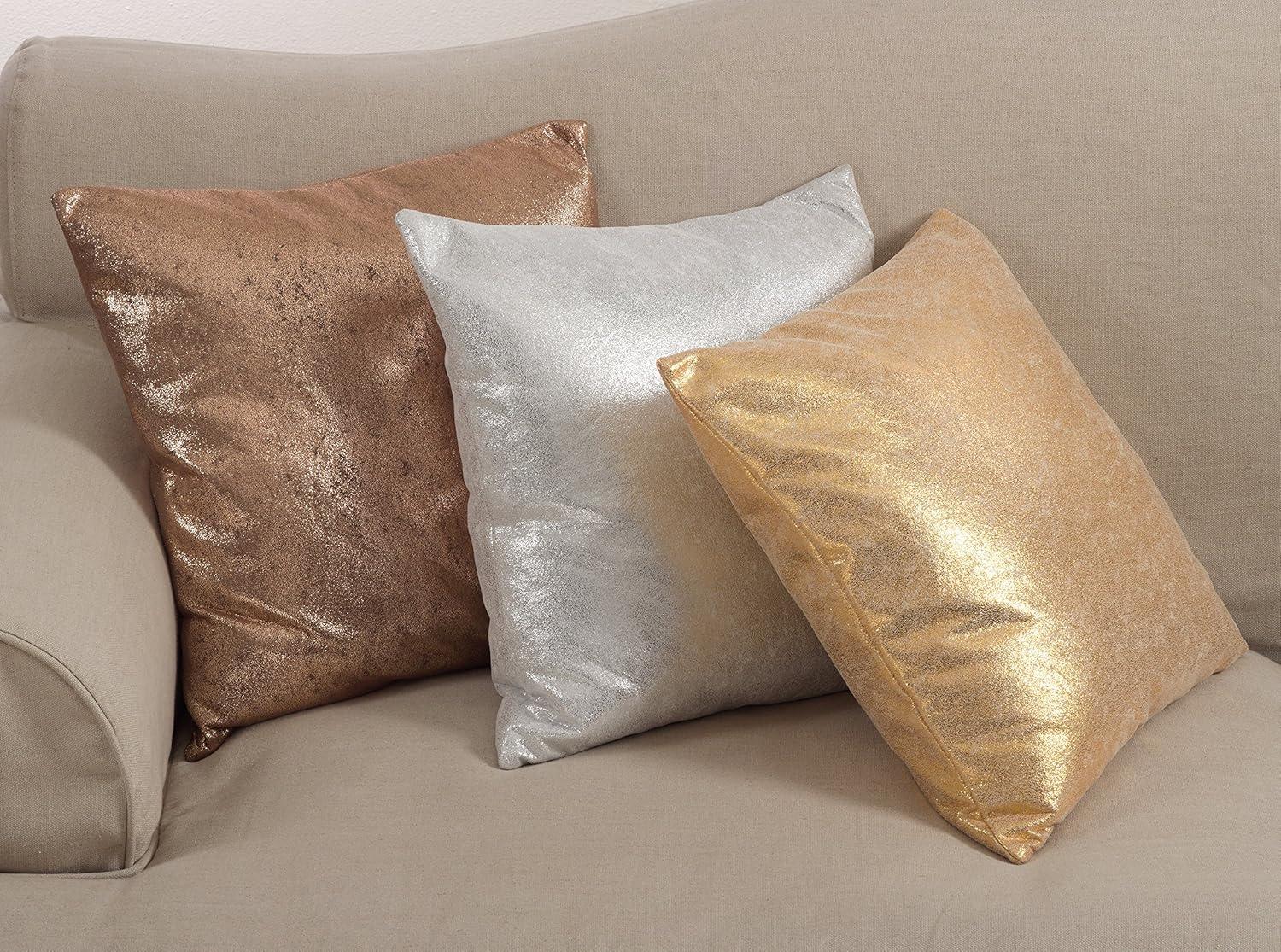 20"x20" Shimmering Metallic Design Down Filled Throw Pillow - Saro Lifestyle