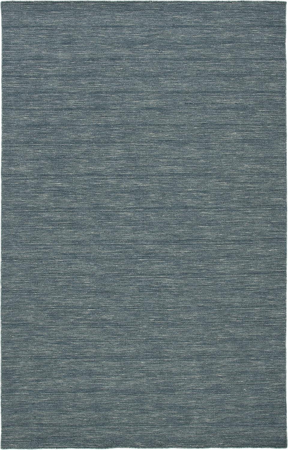 Gray Nomadic Hand-Woven 8' x 10' Wool-Cotton Blend Area Rug