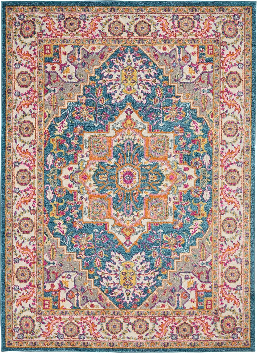 Nourison Passion Colorful Center Medallion Area Rug