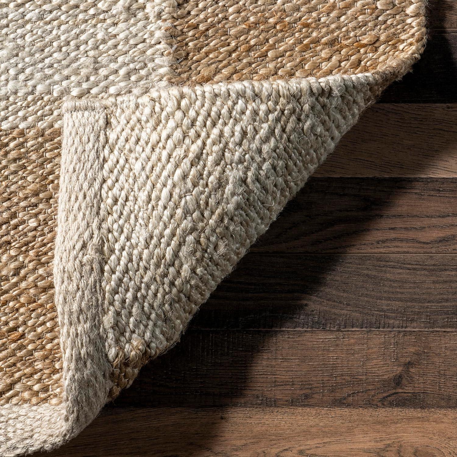 Nuloom Christana Plaid 8x10 Jute Indoor Area Rug for Dining Room Rug Neutral Rug Living Room Rug, Ivory