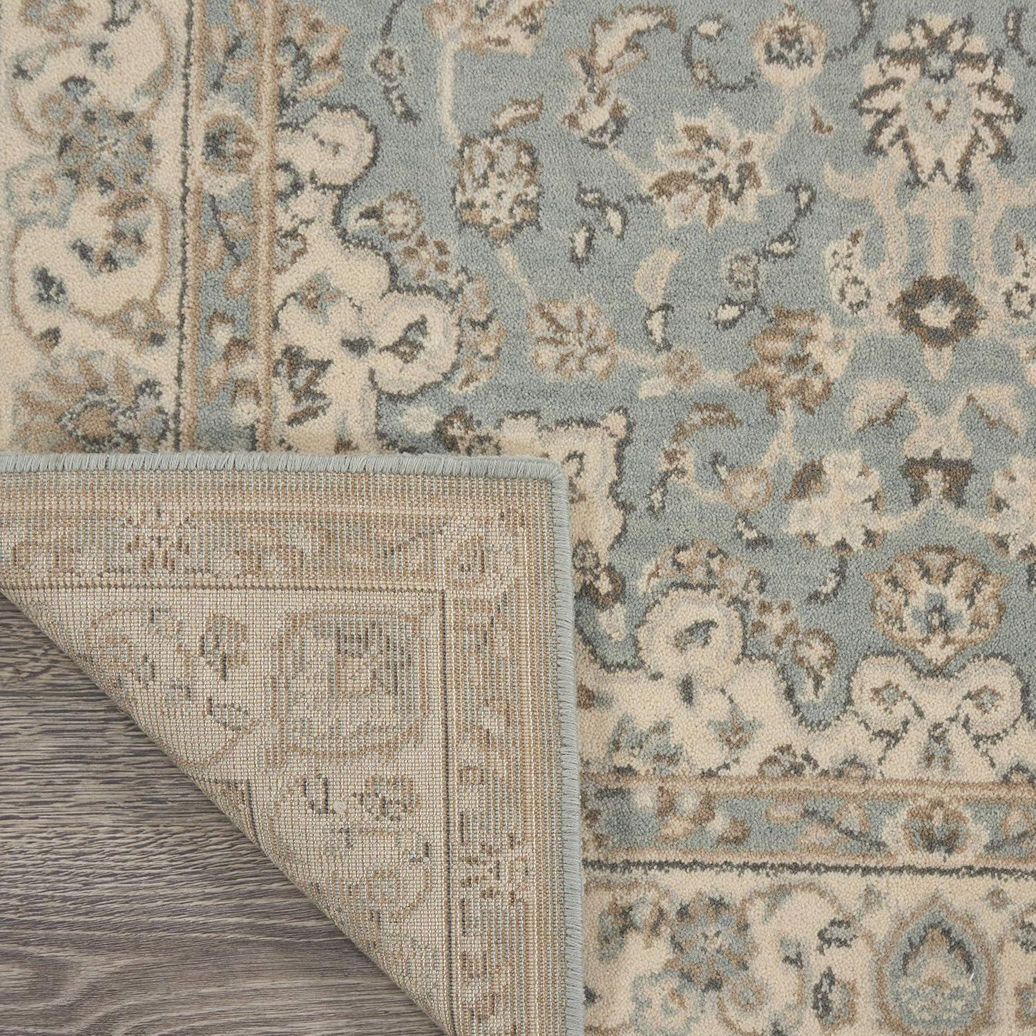 Aqua Ivory Elegance 2'6" x 4'3" Hand-Knotted Wool Blend Area Rug