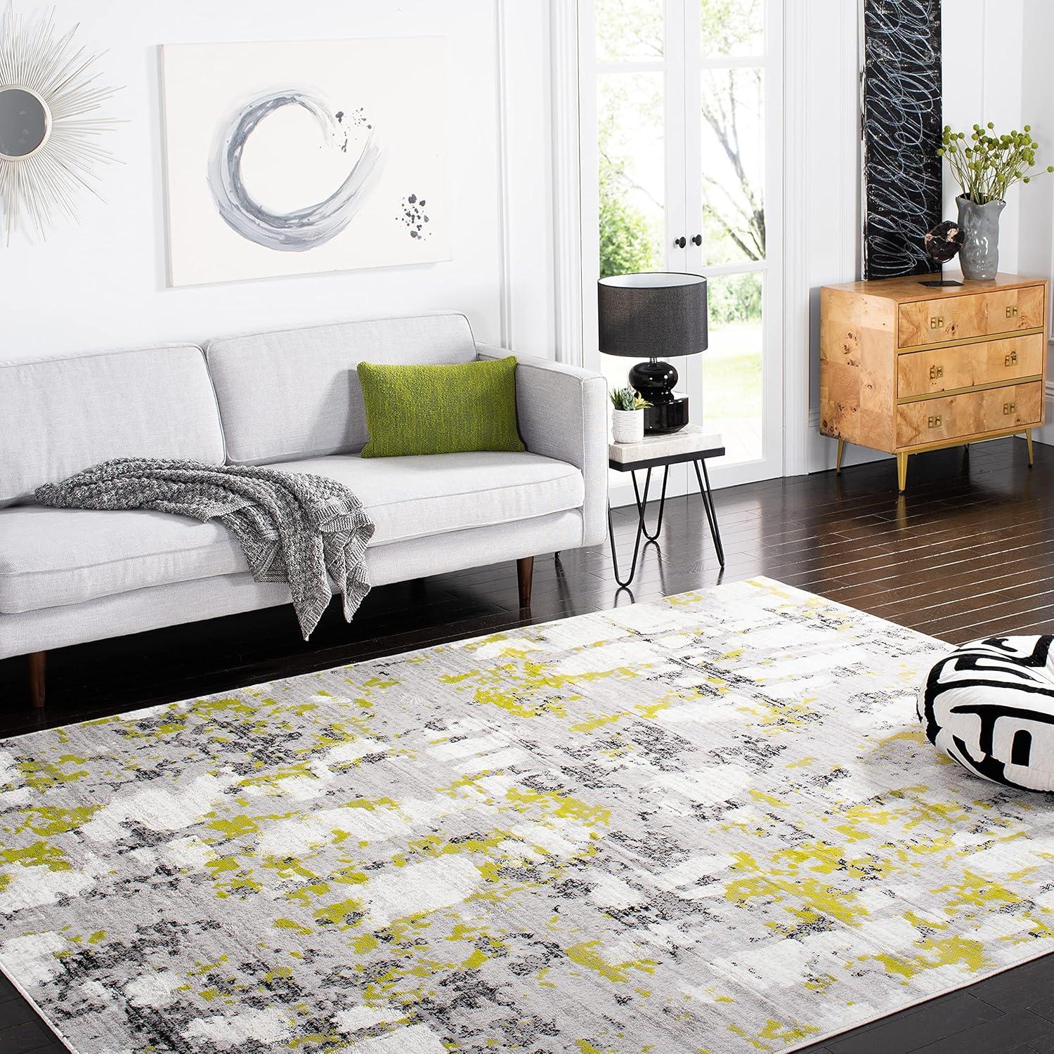 Skyler SKY193 Power Loomed Indoor Area Rug - Grey/Green - 8'x10' - Safavieh