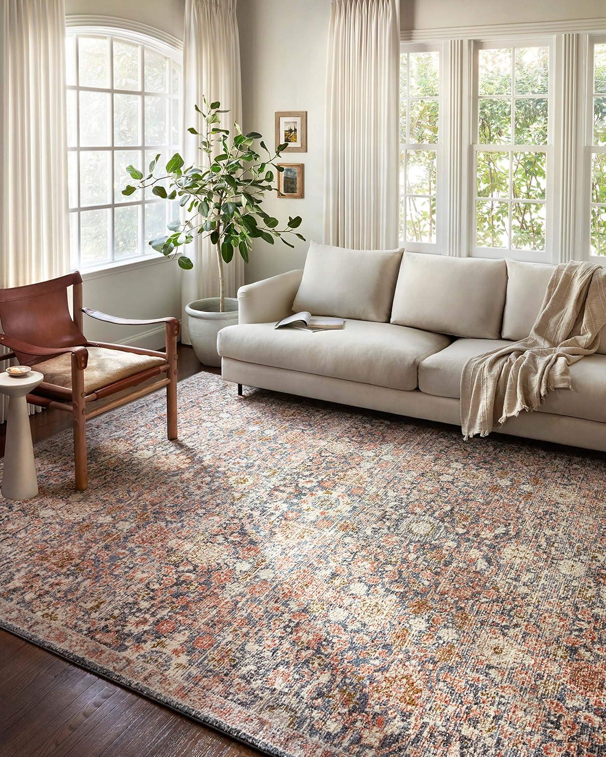 Loloi II Saban SAB-03 Oriental Navy / Rust Area Rug 7'-10" x 10'
