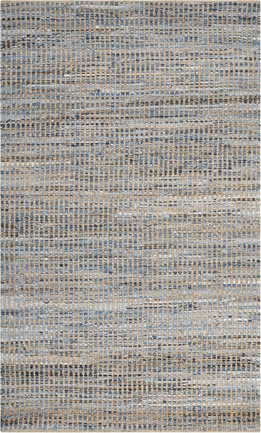 Cape Cod CAP352 Hand Woven Area Rug - Natural/Blue - 4'x6' - Safavieh.