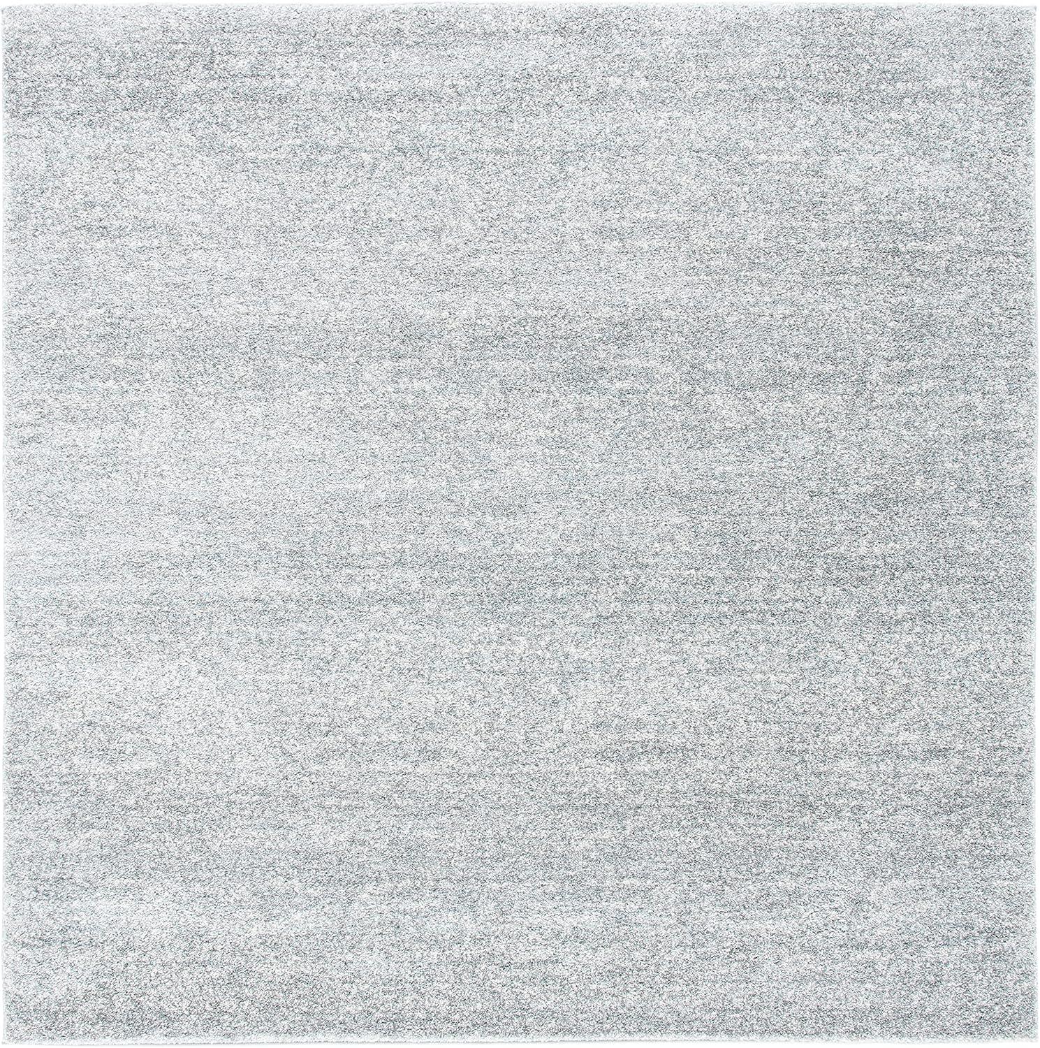 Abstract Elegance 6'7" Square Gray Synthetic Area Rug