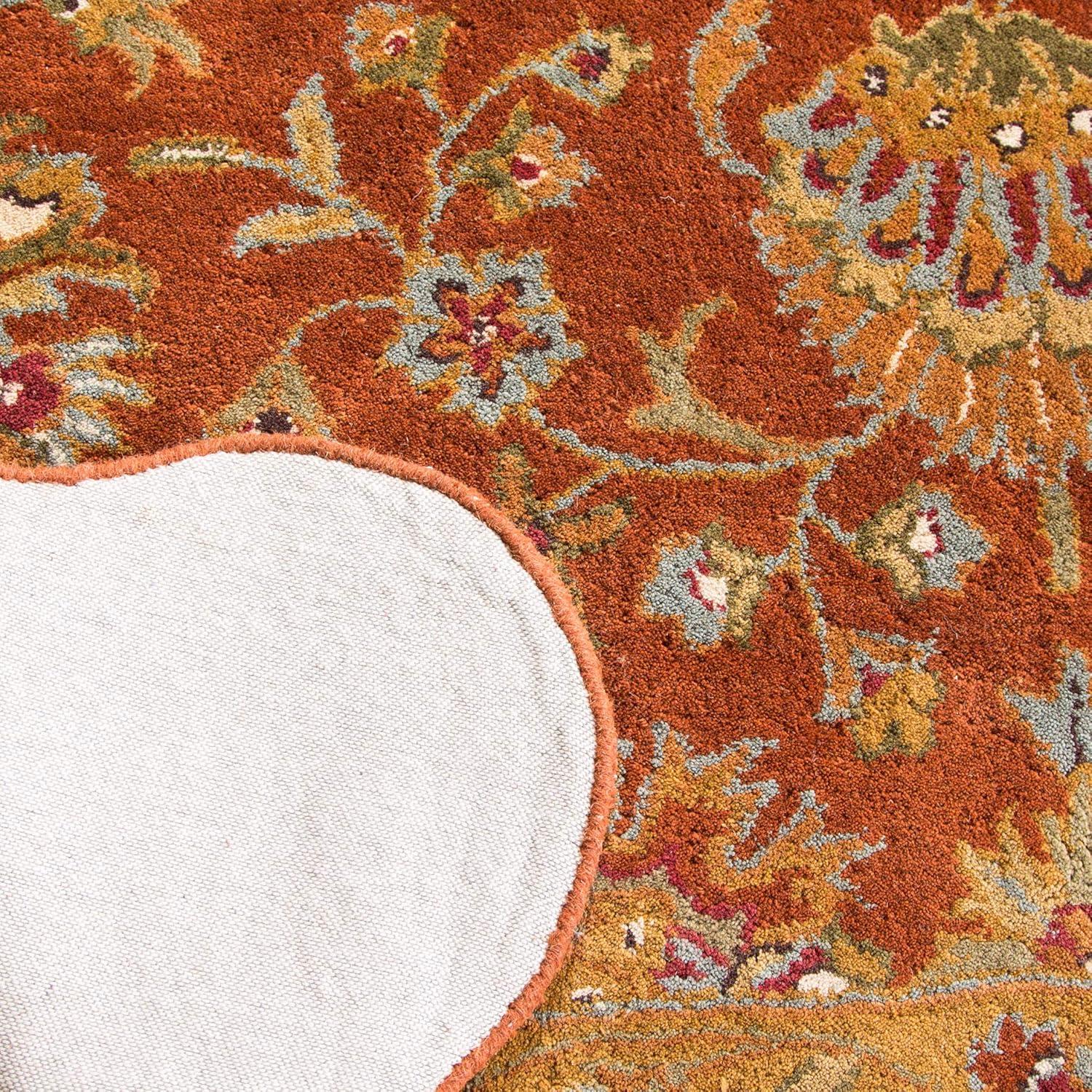 Heritage HG820 Hand Tufted Area Rug - Red/Natural - 6'x9' Scalloped Edge - Safavieh.