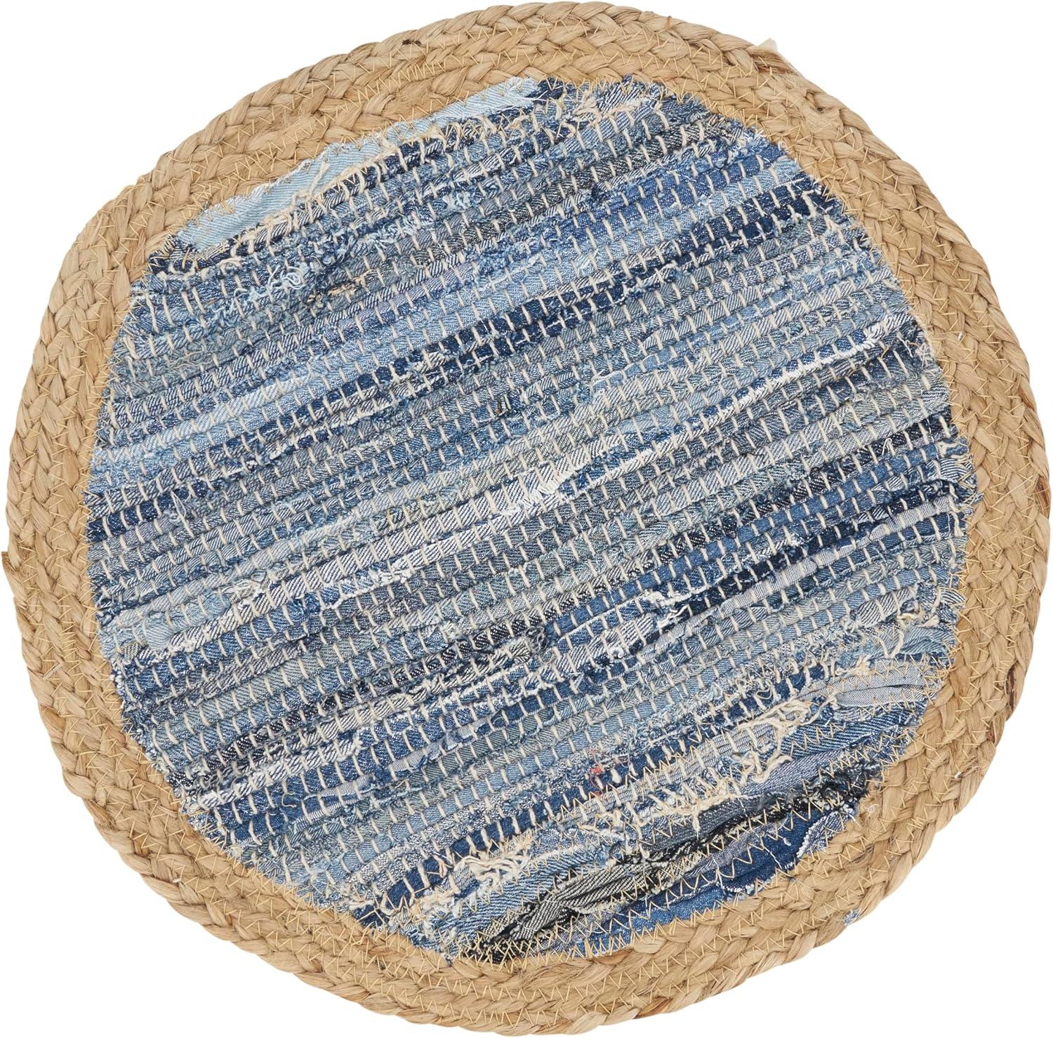 Rustic Blue Denim Weave Round Placemats Set of 4