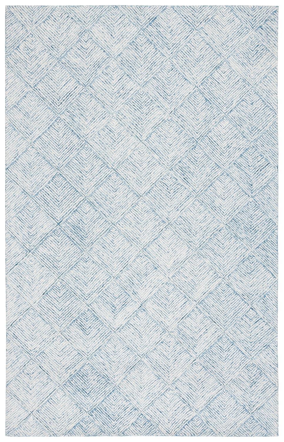 Abstract ABT428 Handmade Indoor Area Rug - Blue/Ivory - 5'x8' - Safavieh