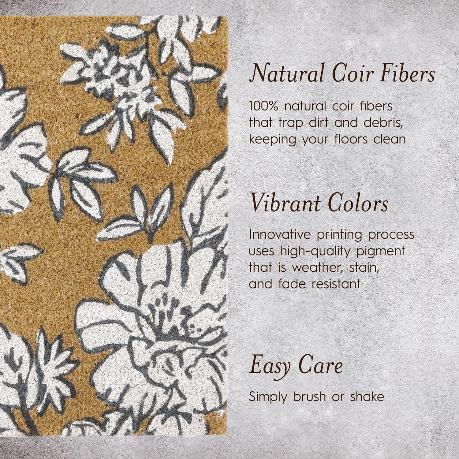 Laura Ashley Laura Ashley Iris Coir Doormats / Non-Slip Outdoor Rugs
