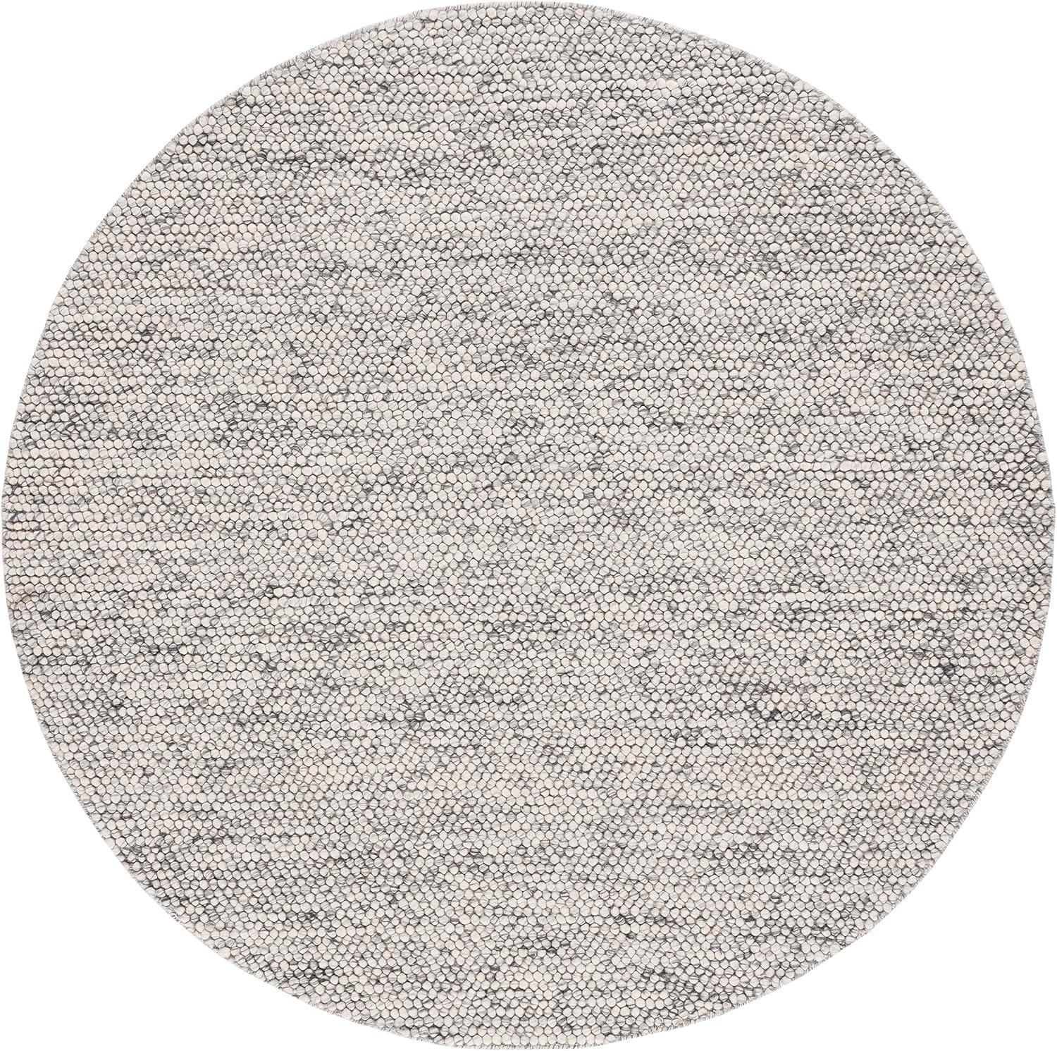 SAFAVIEH Natura Feride Geometric Area Rug, Light Grey/Ivory, 4' x 4' Round