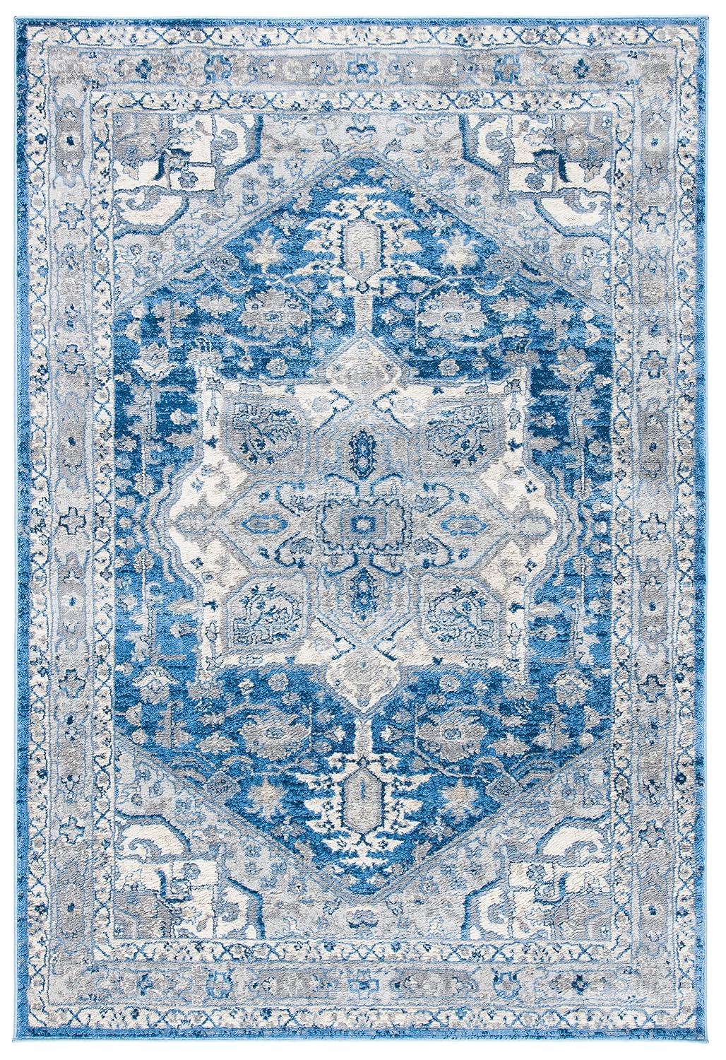 Brentwood BNT852 Power Loomed Indoor Area Rug - Blue/Grey - 9'x12' - Safavieh